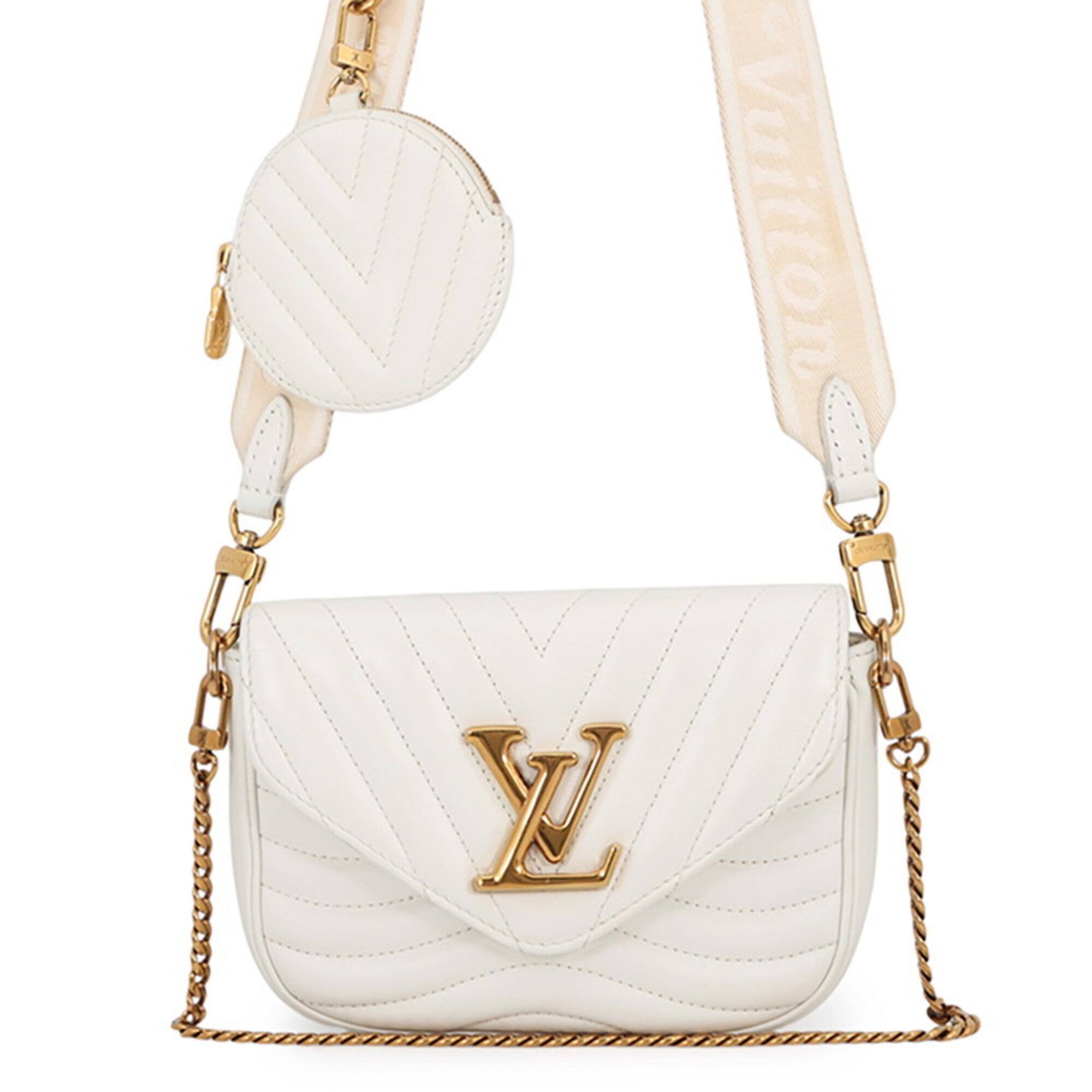 Louis Vuitton Gold Leather Handbag Pochette Shoulder Bag (Pre-Owned)