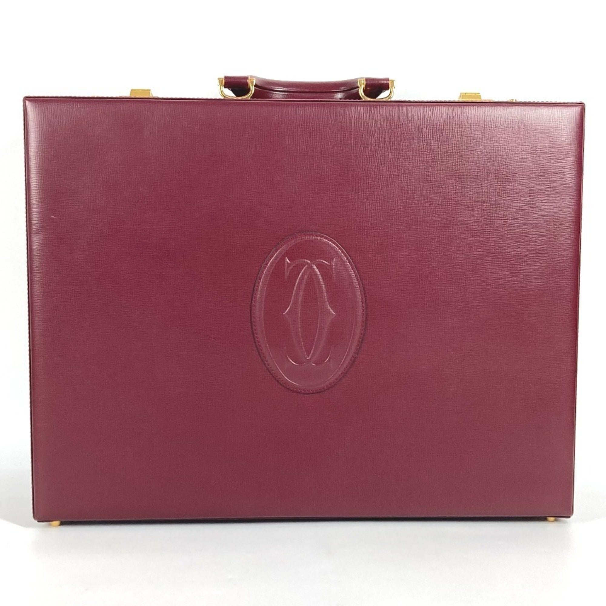 Cartier Wine Red Leather Handbag (Pre-Owned)