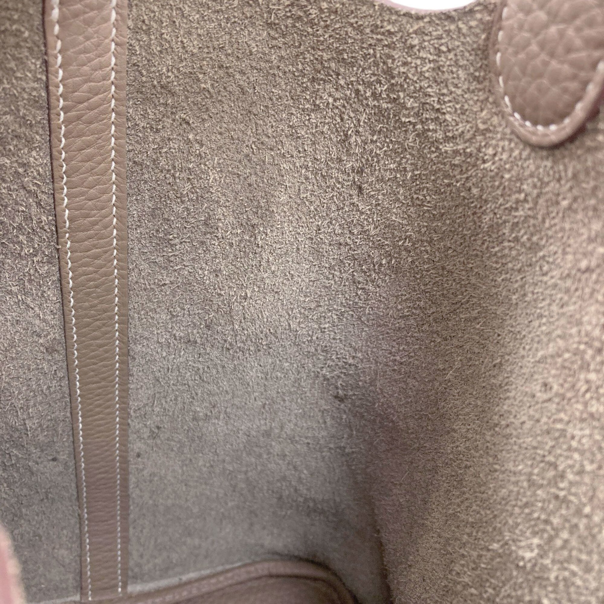 Hermes Grayish Taurillon Clemence Leather Handbag (Pre-Owned)