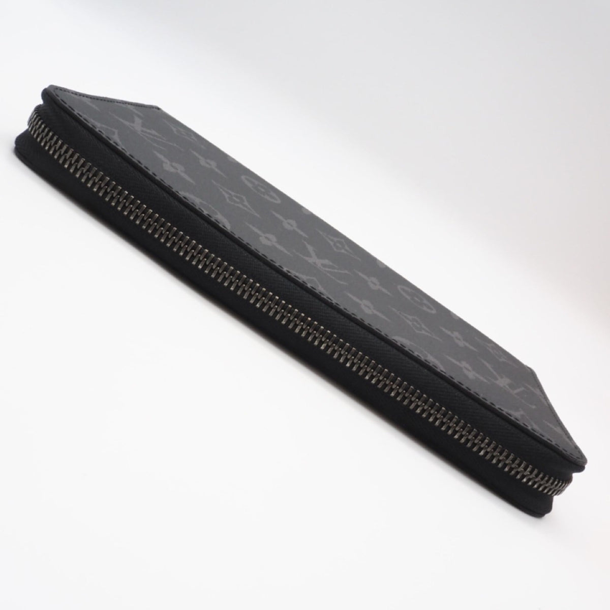 Louis Vuitton Black Gray Coated Canvas Long Wallet (Bi-Fold) (Pre-Owned)