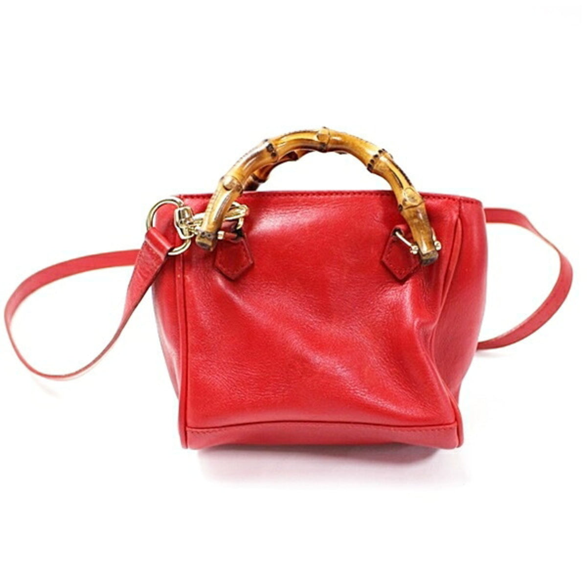 Gucci Ivory Red Color Leather Shoulder Bag (Pre-Owned)