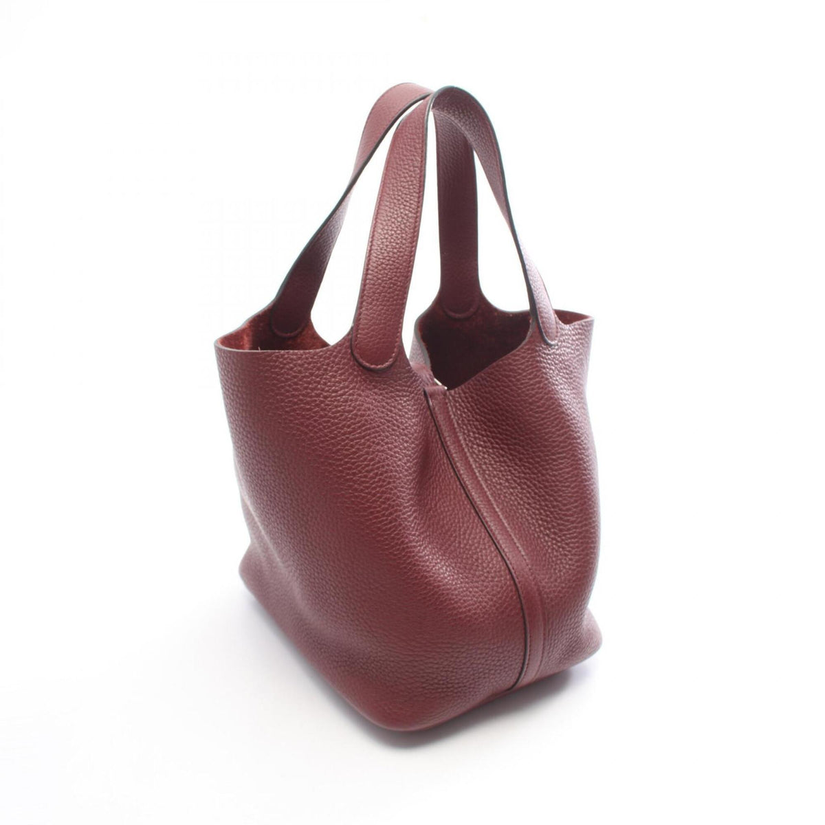 Hermes Bordeaux Taurillon Clemence Leather Handbag (Pre-Owned)