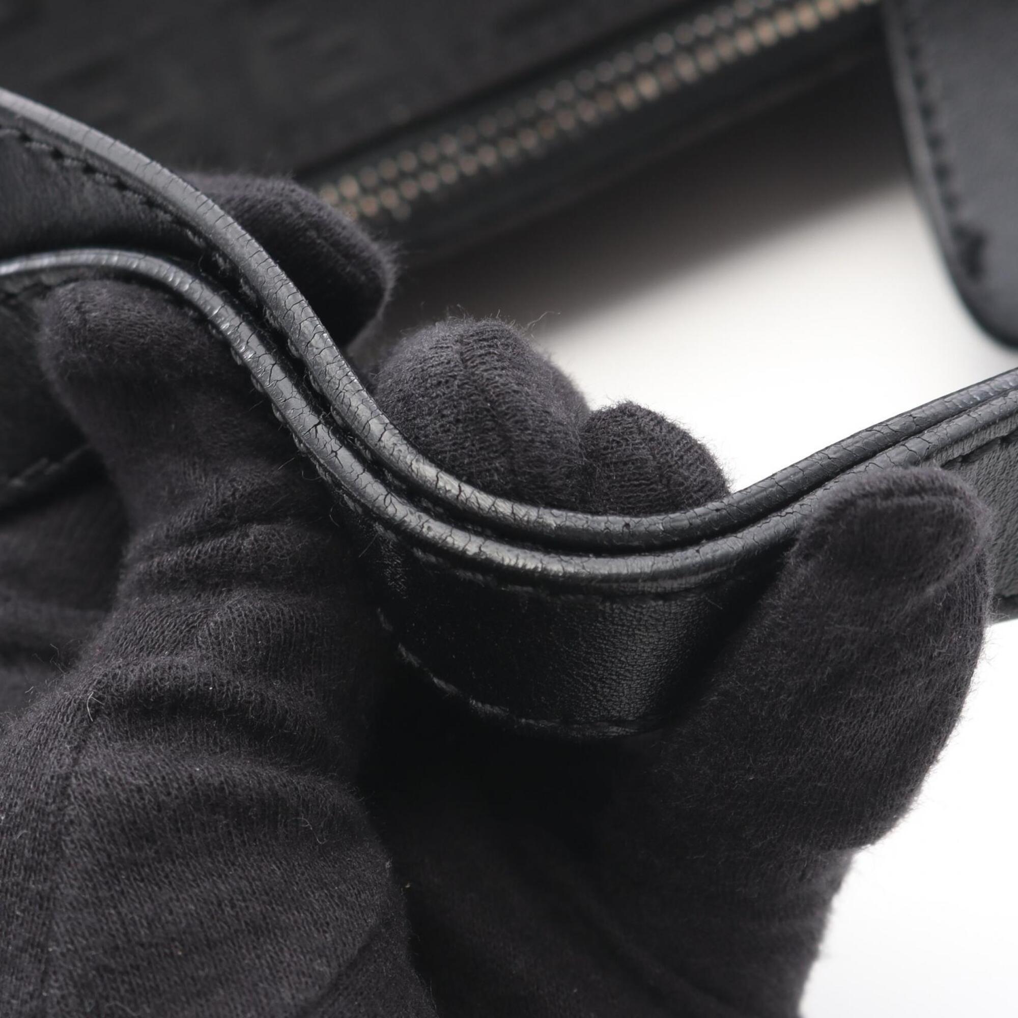 Fendi Black Canvas Leather Handbag Tote Bag (Pre-Owned)