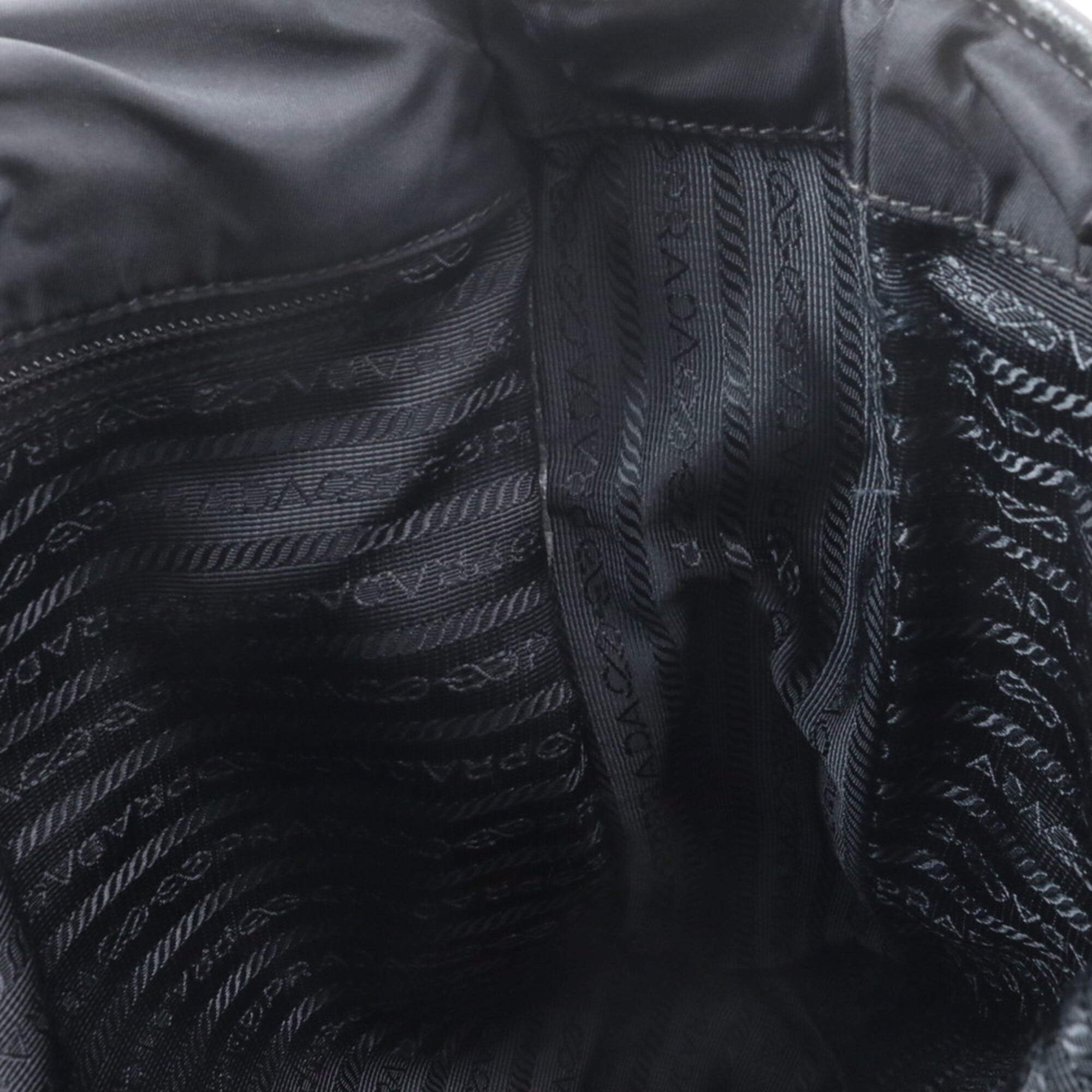 Prada Black Nylon Leather Shoulder Bag (Pre-Owned)