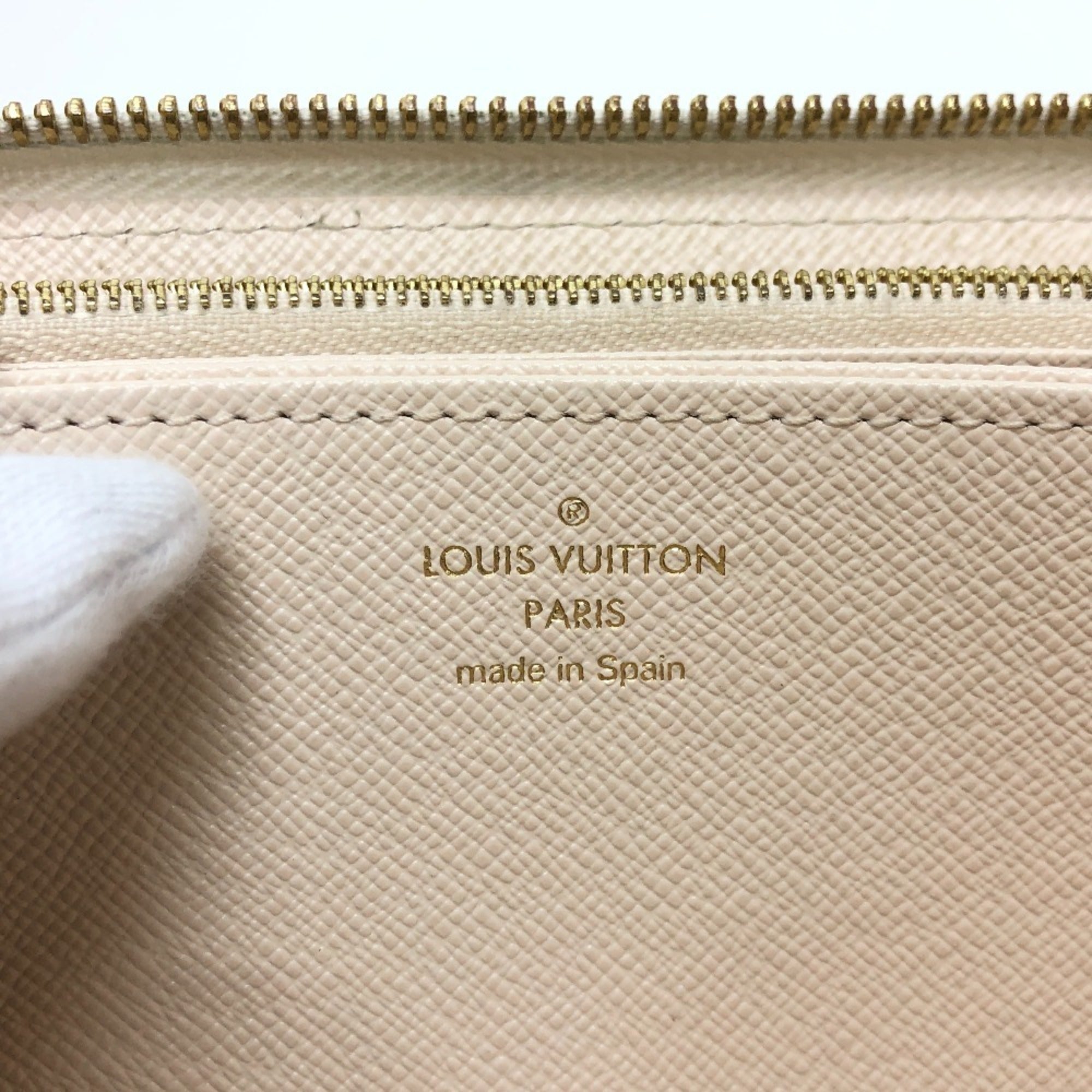Louis Vuitton Orange White Canvas Long Wallet (Bi-Fold) (Pre-Owned)