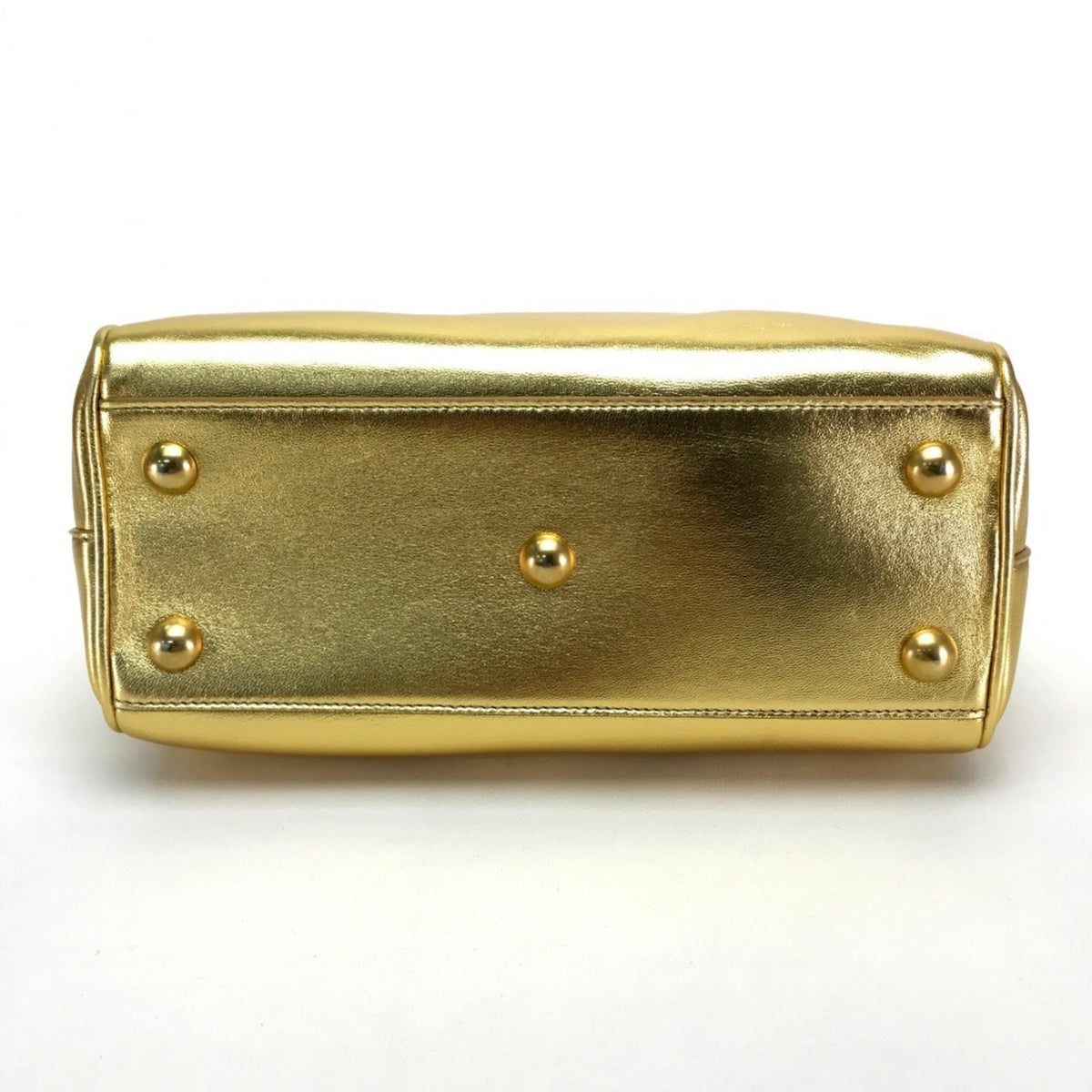 Saint Laurent Gold Leather Handbag Shoulder Bag (Pre-Owned)