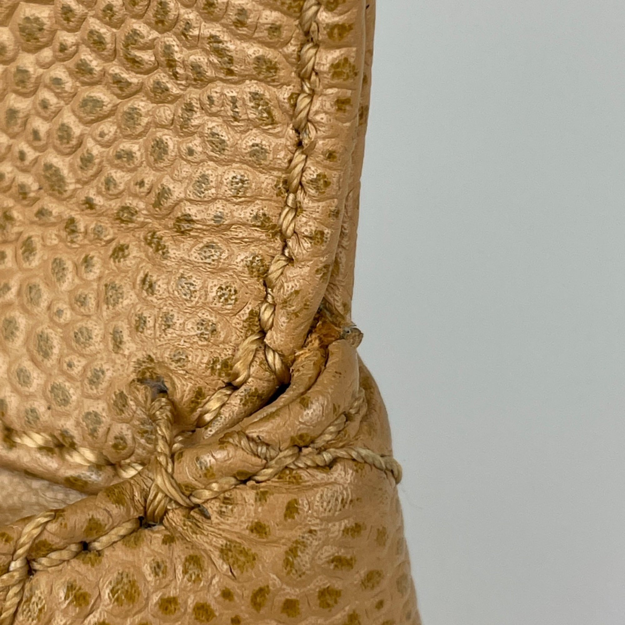 Chanel Beige Grained Calfskin Handbag (Pre-Owned)