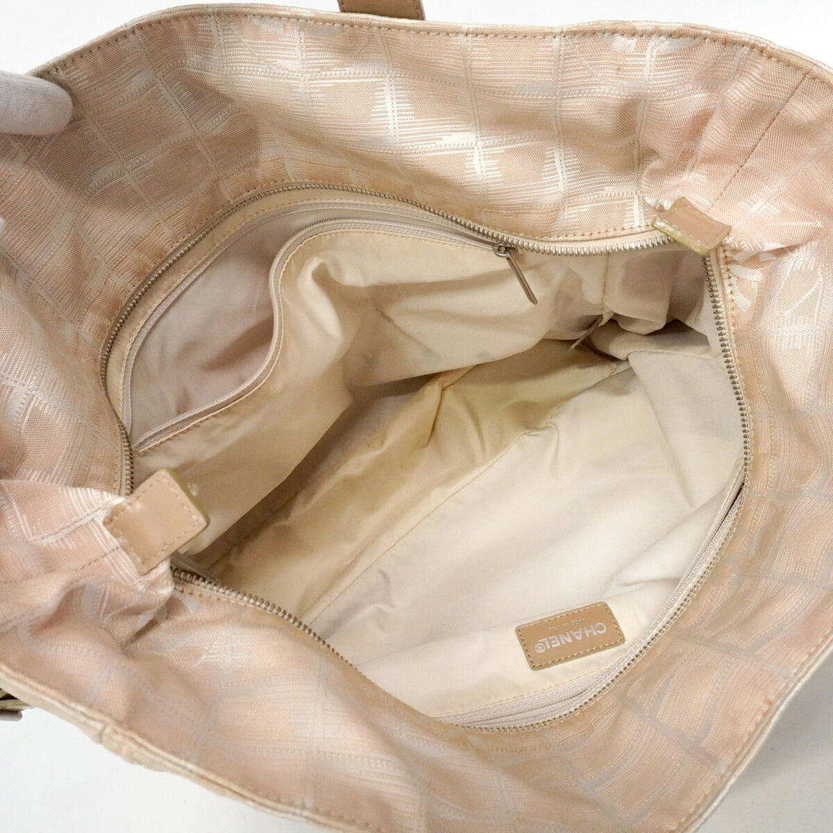 Chanel Beige Nylon Canvas Tote Bag (Pre-Owned)