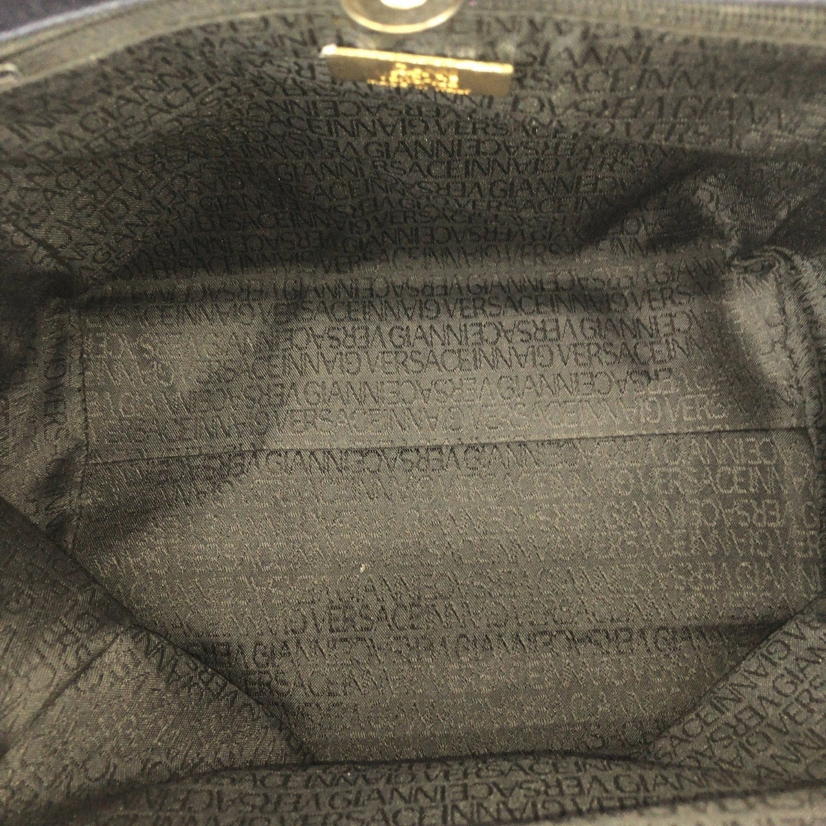Versace Navy Nylon Patent Leather Shoulder Bag (Pre-Owned)