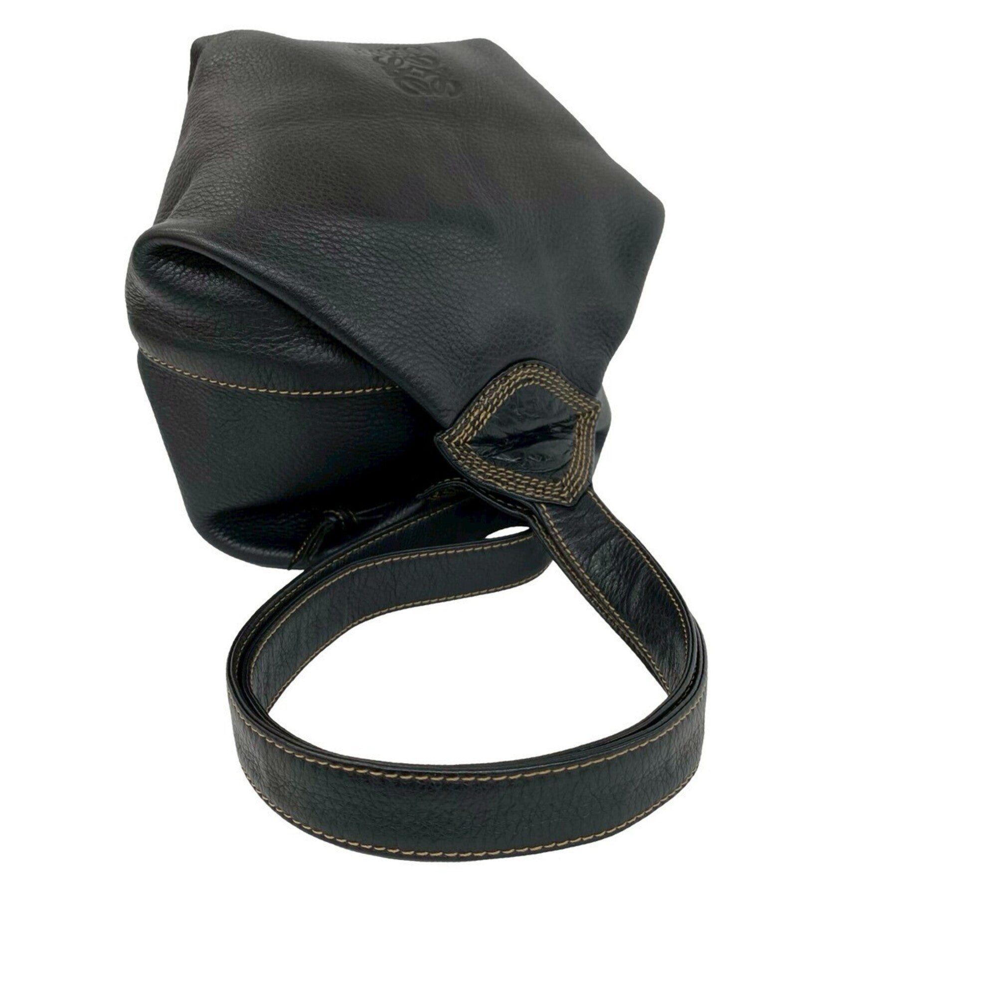 Loewe Black Leather Shoulder Bag Tote Bag (Pre-Owned)