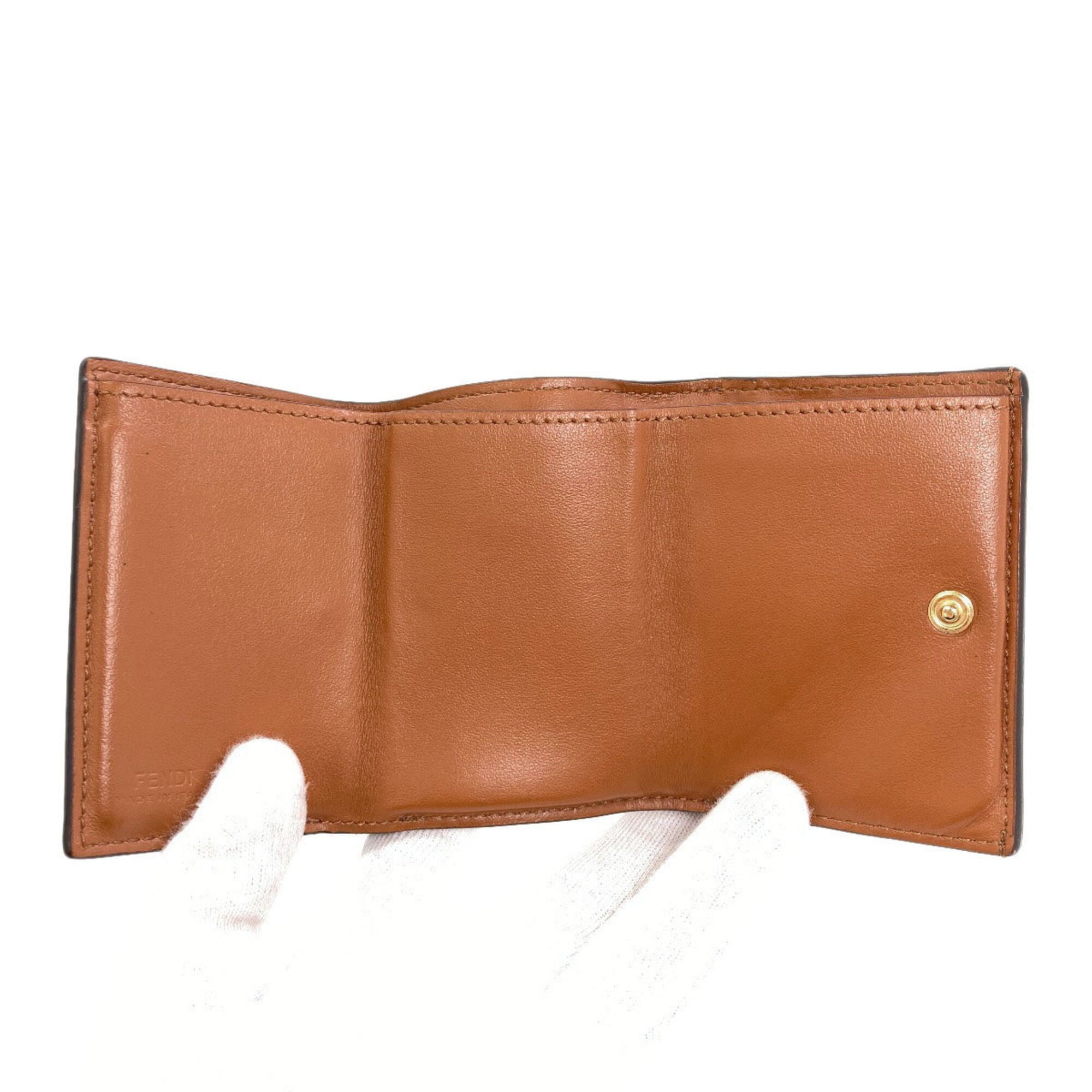 Fendi Brown Leather Wallet (Tri-Fold) (Pre-Owned)