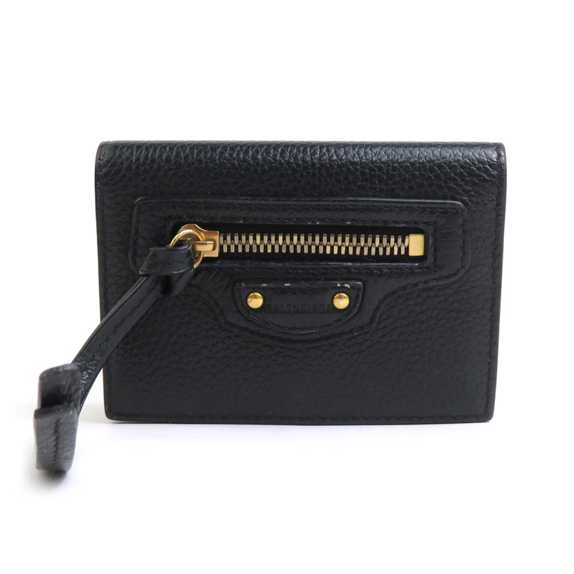 Balenciaga Black Leather Wallet (Tri-Fold) (Pre-Owned)