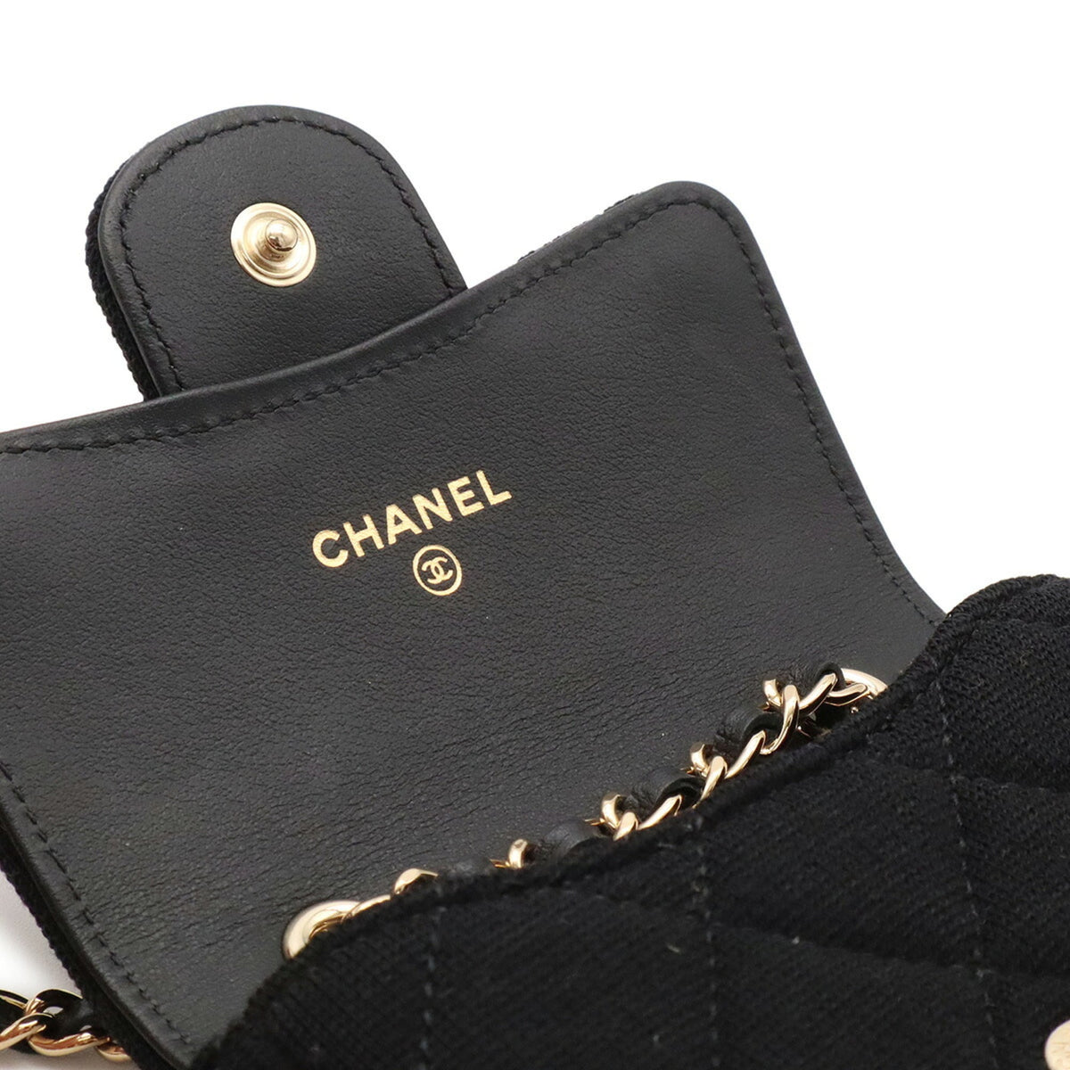 Chanel Black Cotton Jersey Pochette Pouch Shoulder Bag (Pre-Owned)