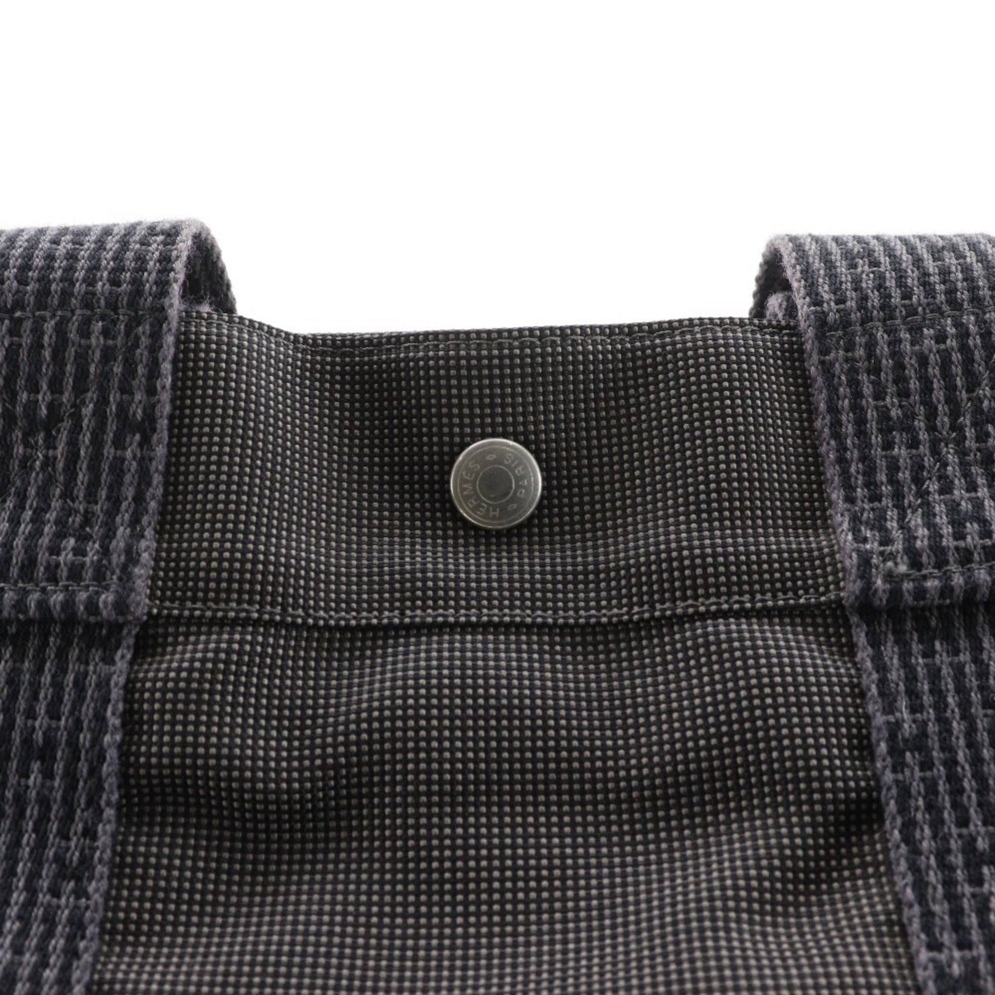 Hermes Gray Nylon Canvas Tote Bag (Pre-Owned)