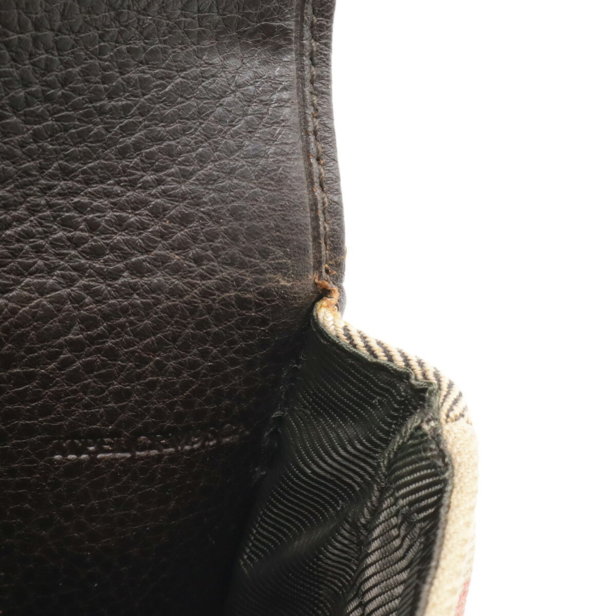Burberry Beige Black Dark Brown Leather Pochette Shoulder Bag (Pre-Owned)