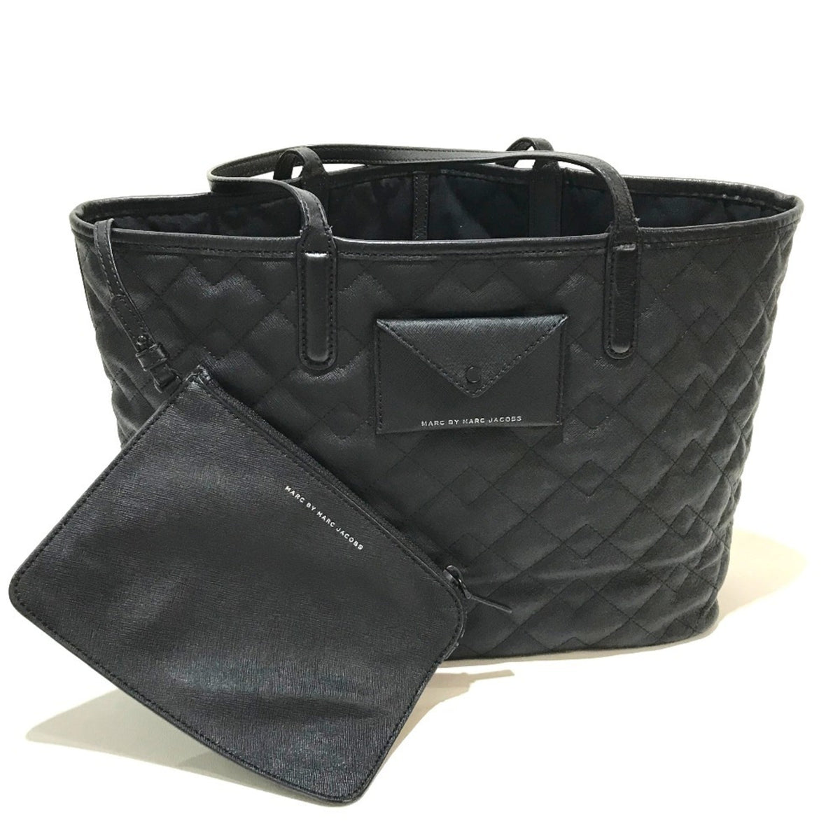 Marc By Marc Jacobs Black Pvc Leather Shoulder Bag Tote Bag (Pre-Owned)