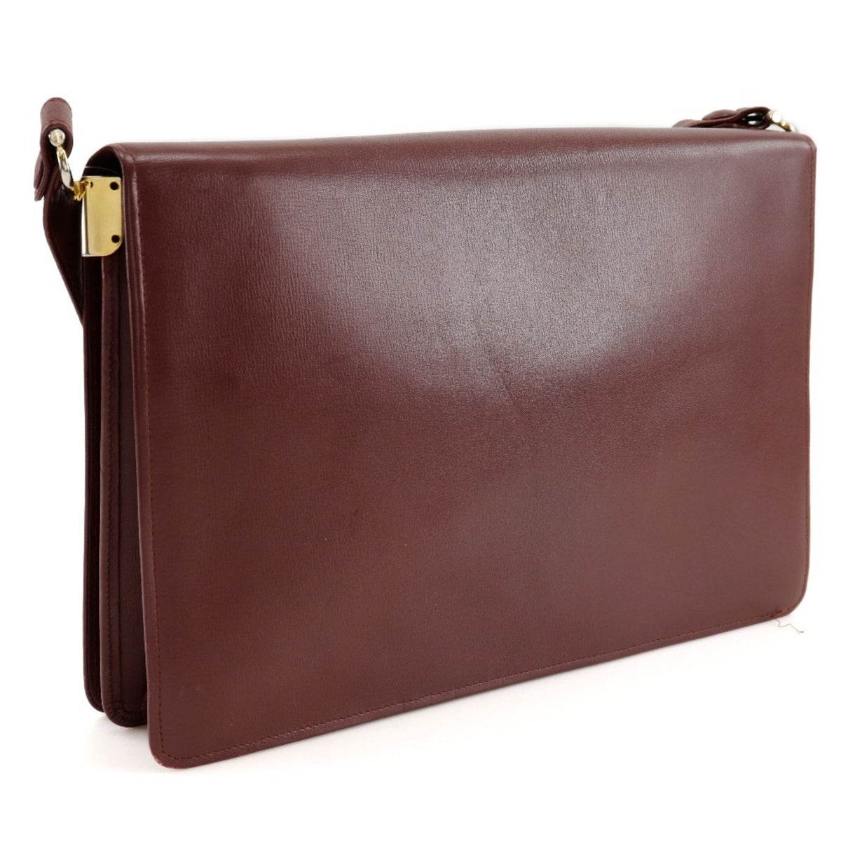 Cartier Bordeaux Leather Shoulder Bag (Pre-Owned)