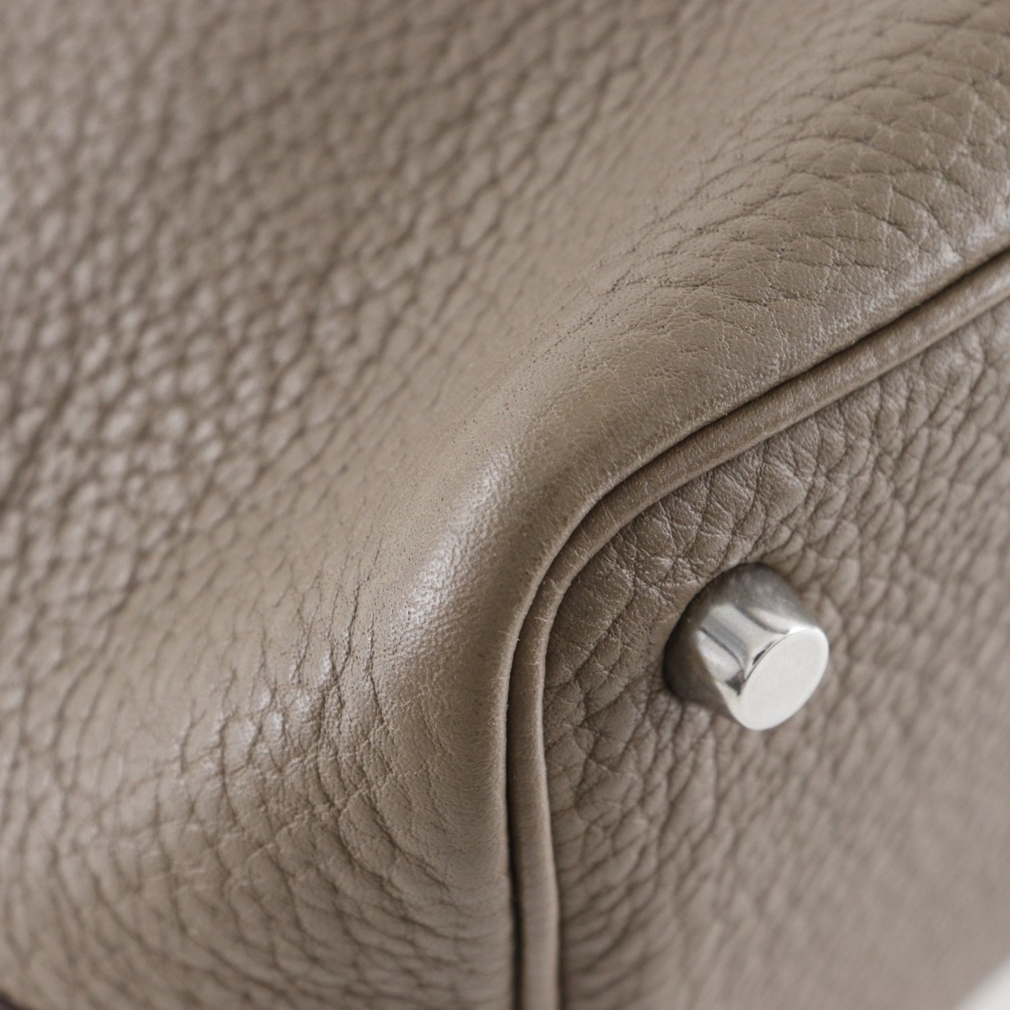 Hermes Picotin Etoupe Gray Taurillon Clemence Leather Handbag (Pre-Owned)