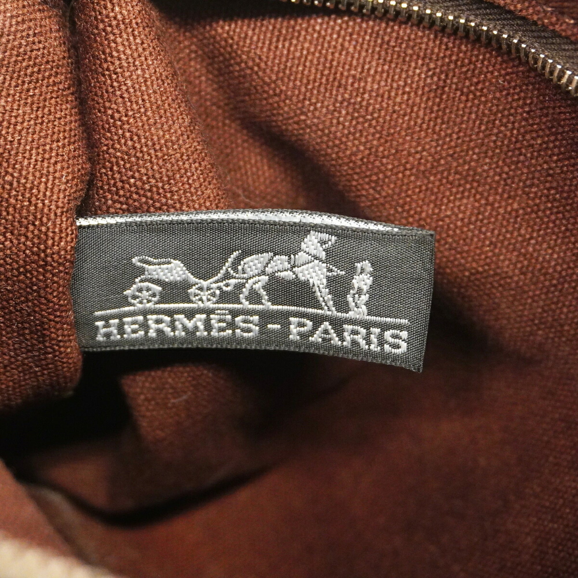 Hermes Brown Canvas Tote Bag (Pre-Owned)