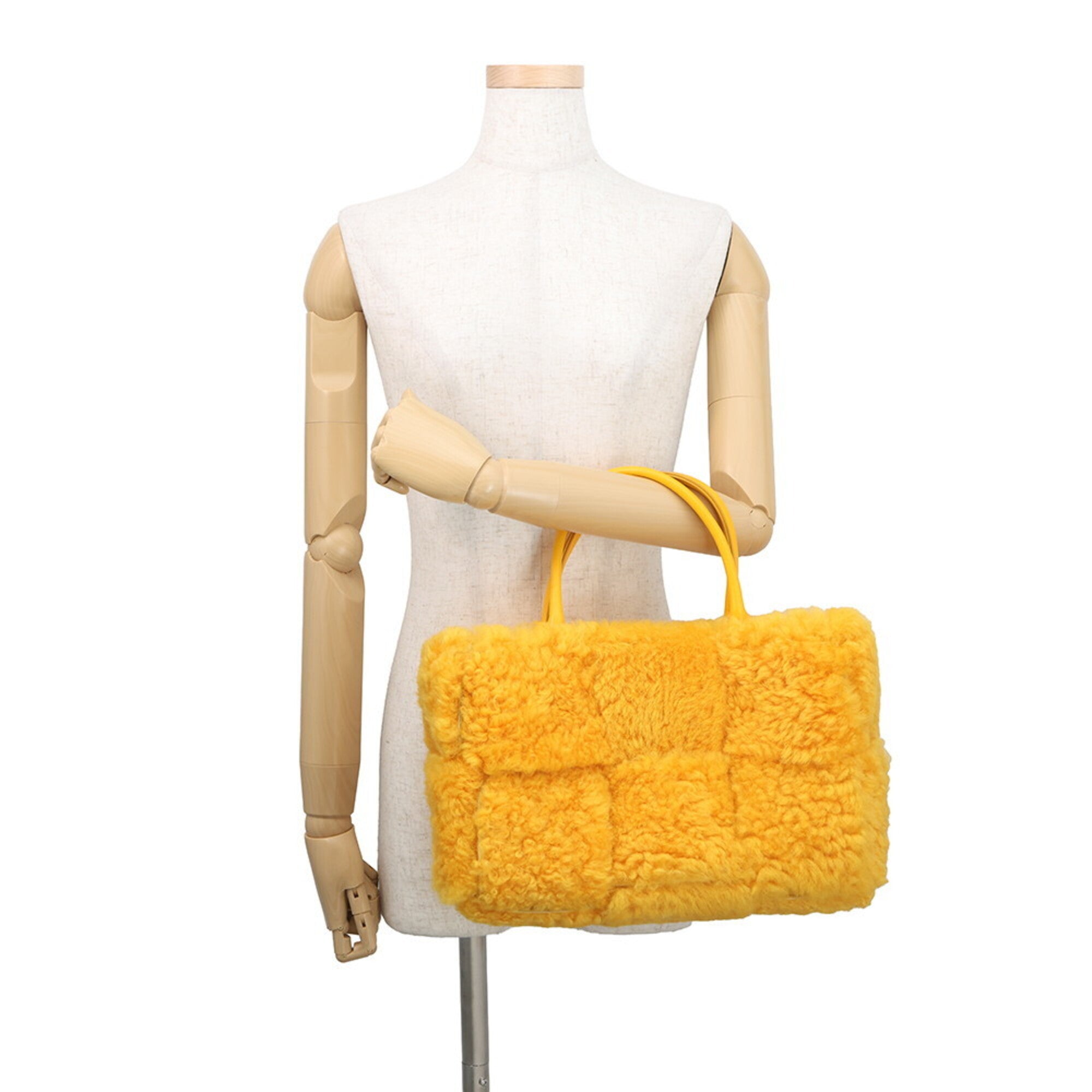 Bottega Veneta Yellow Leather Handbag Pouch (Pre-Owned)