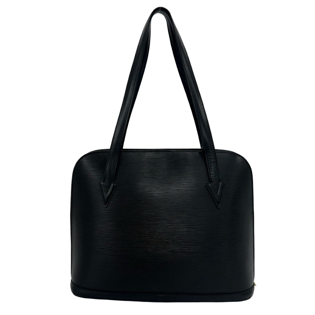 Louis Vuitton Black Leather Shoulder Bag Tote Bag (Pre-Owned)