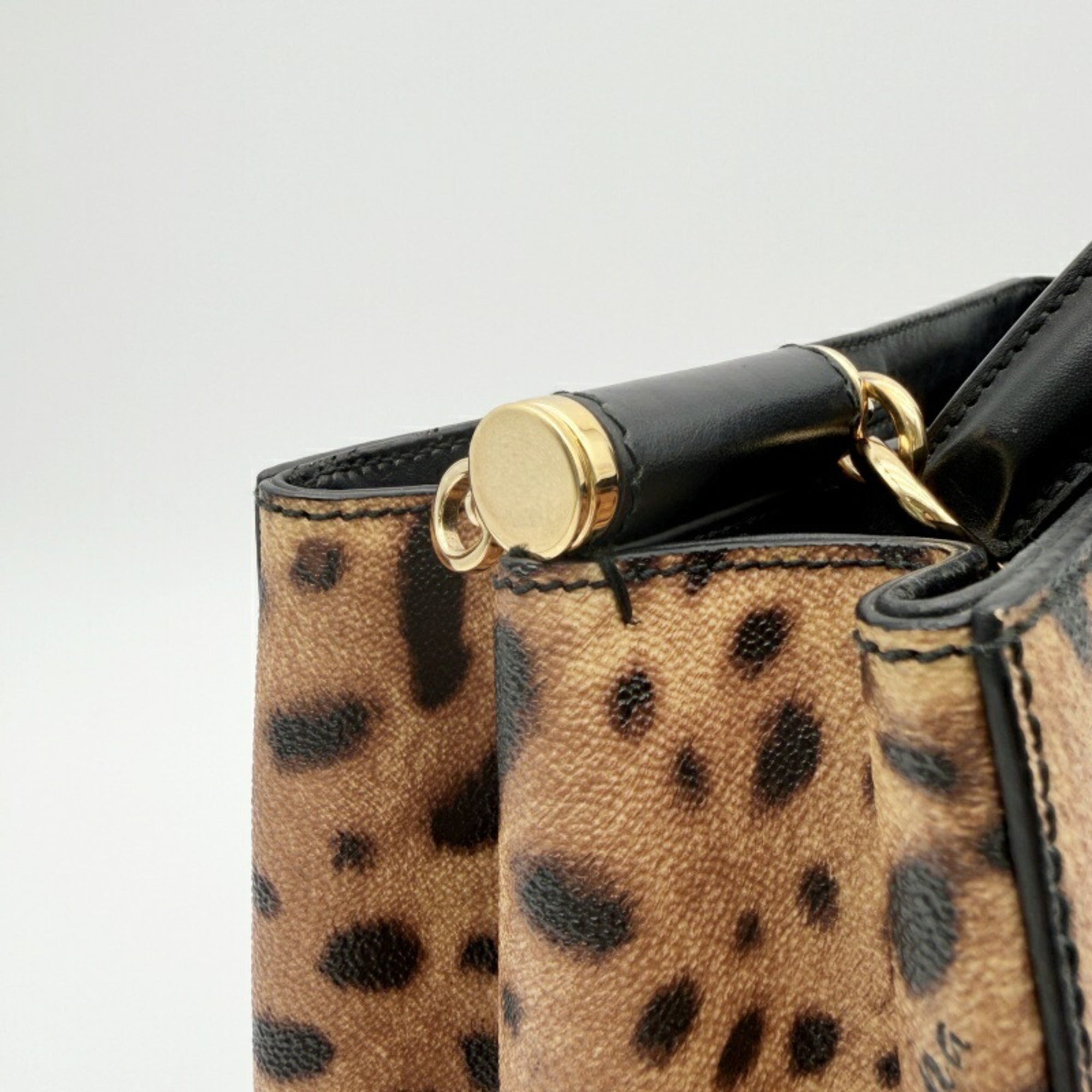 Dolce & Gabbana Sicily Leather Handbag Shoulder Bag (Pre-Owned)