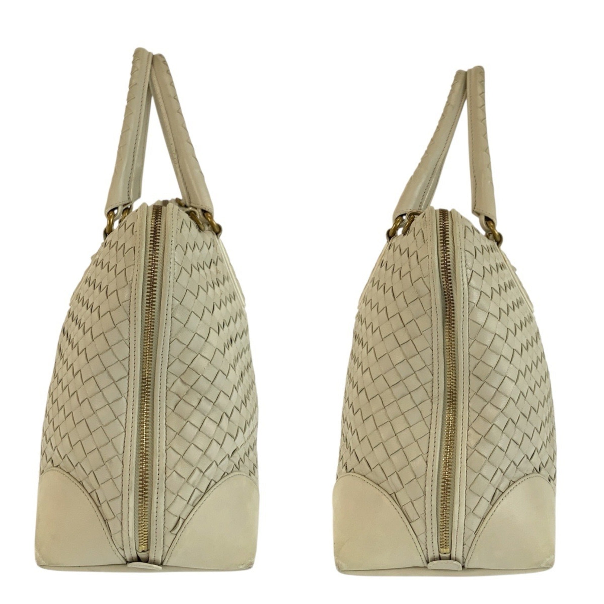 Bottega Veneta Ivory Intrecciato Handbag Shoulder Bag (Pre-Owned)