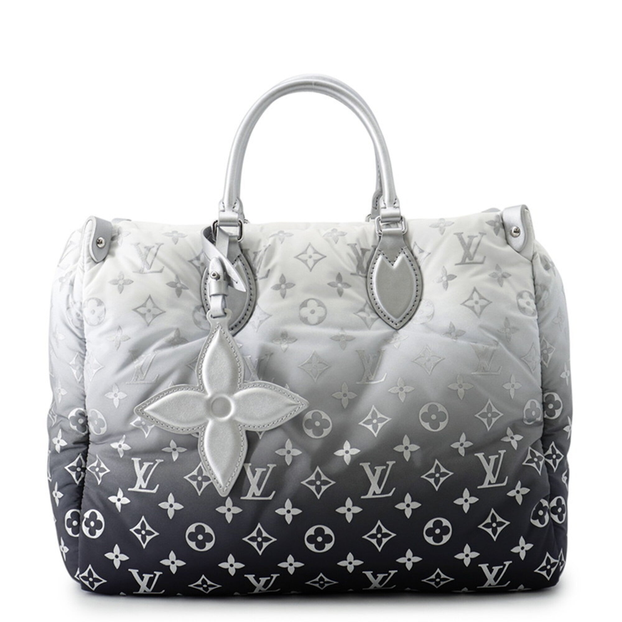 Louis Vuitton Silver Nylon Handbag Shoulder Bag Tote Bag (Pre-Owned)