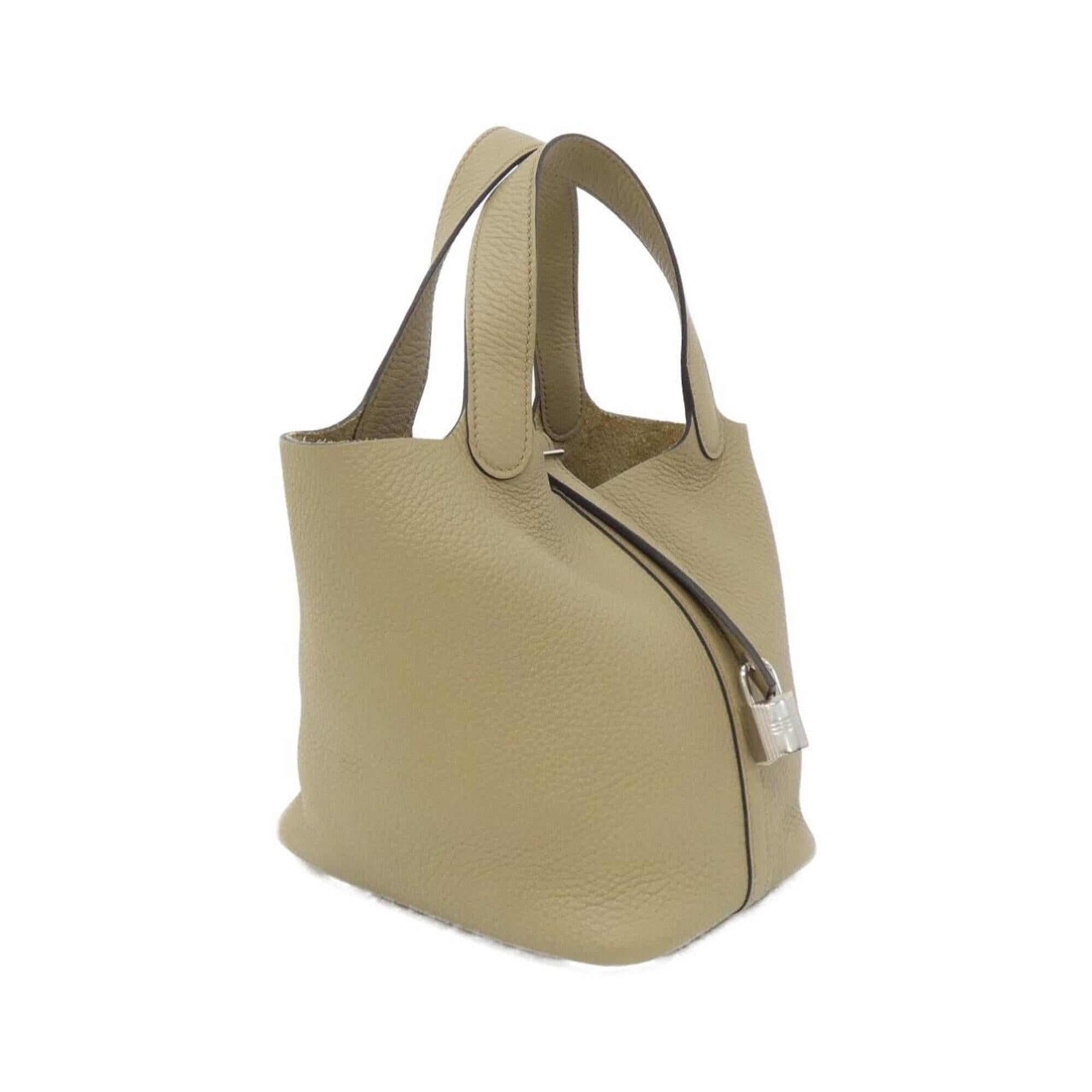 Hermes Beige Taurillon Clemence Leather Handbag (Pre-Owned)