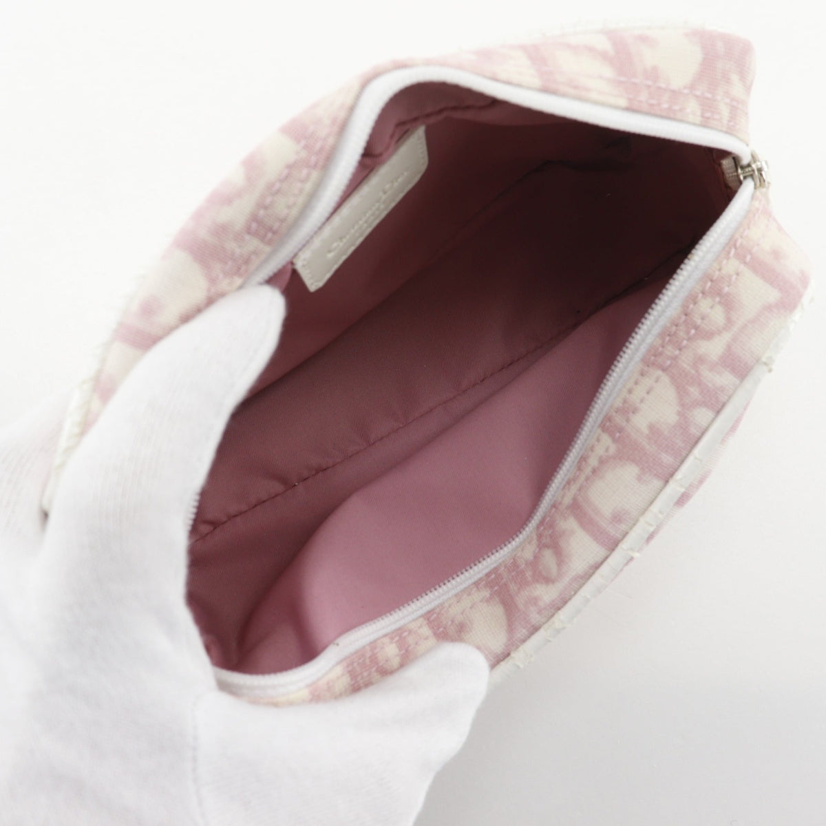 Christian Dior Trotter Pink Nylon Canvas Pouch (Pre-Owned)