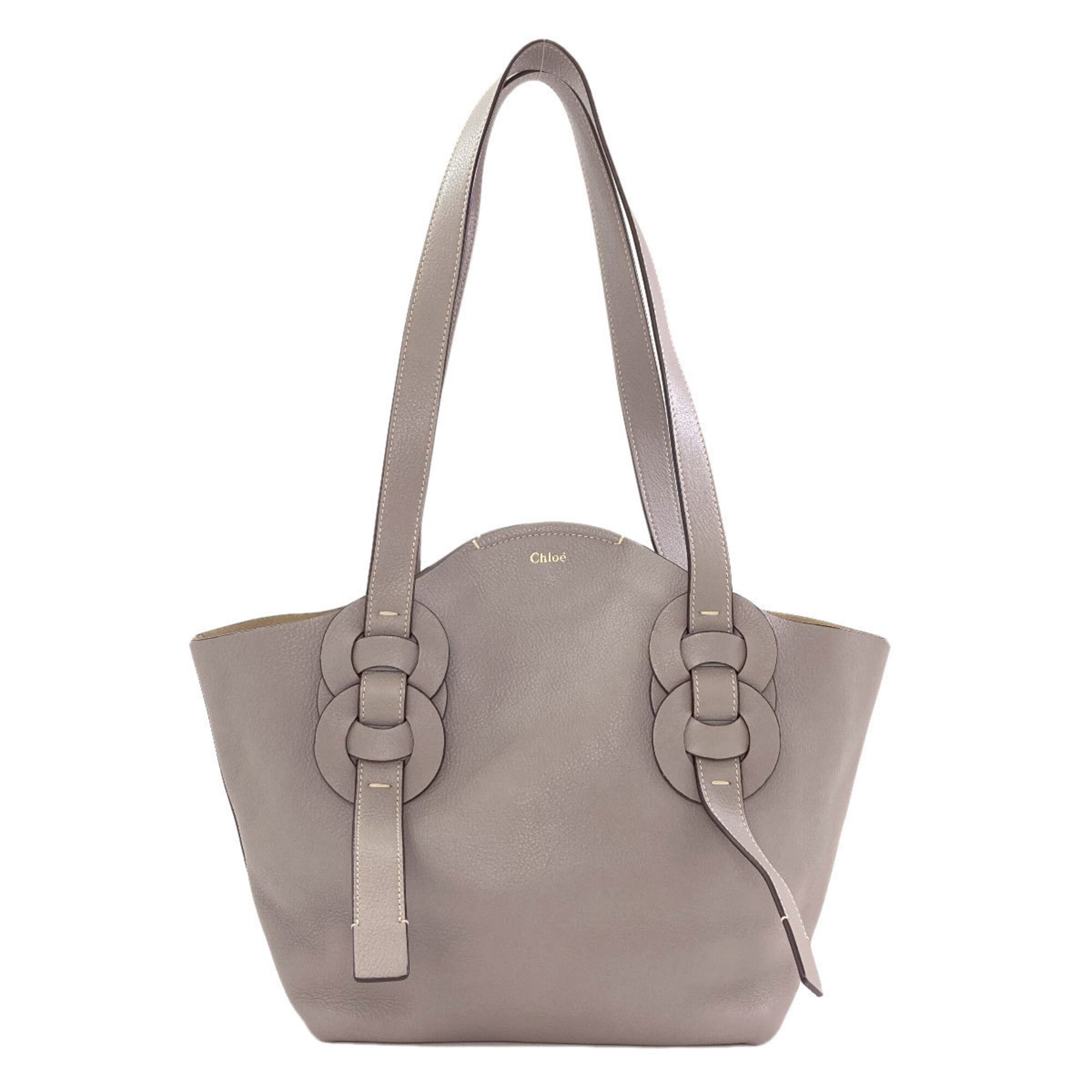 Chloé Gray Leather Tote Bag (Pre-Owned)