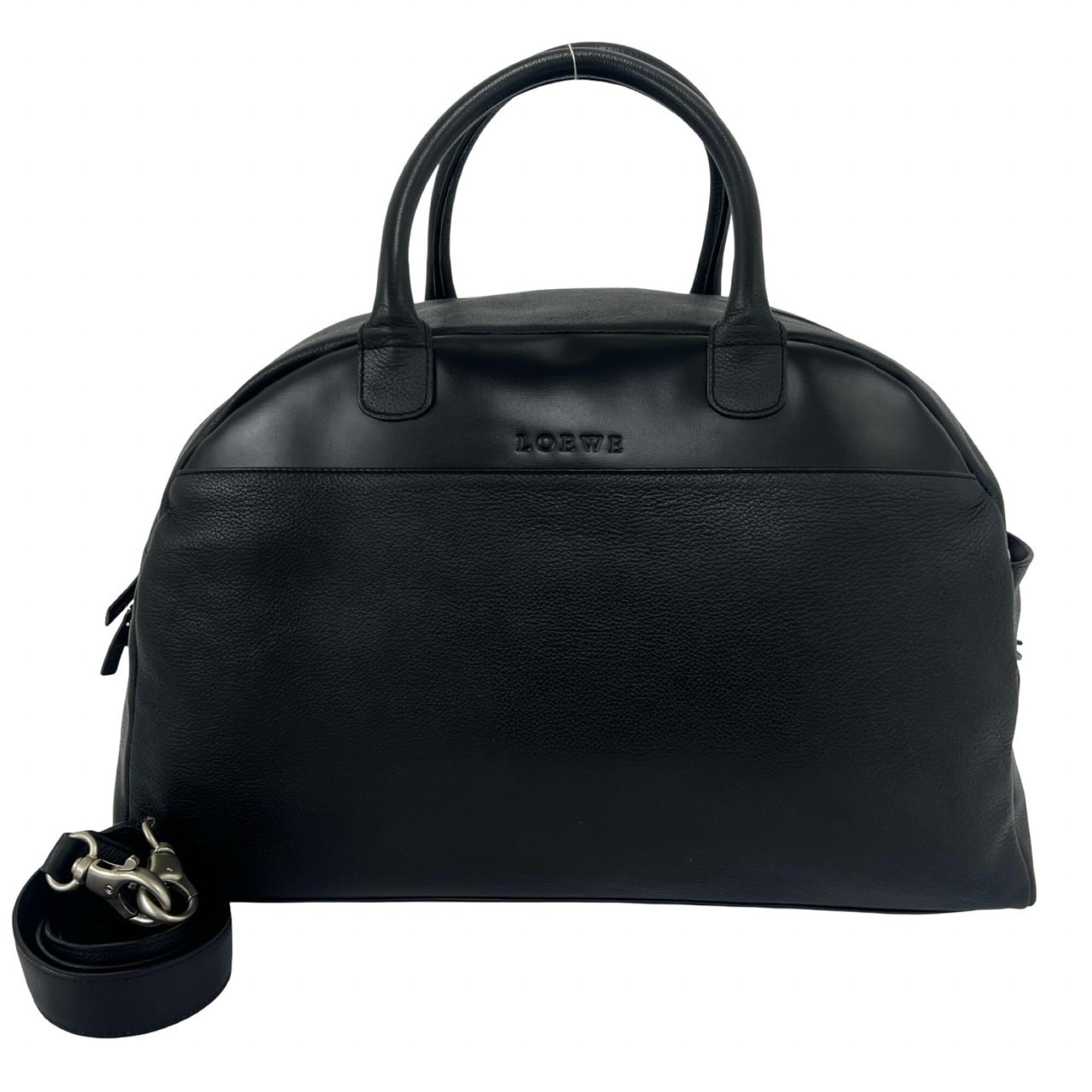 Loewe Black Leather Boston Bag Handbag Shoulder Bag (Pre-Owned)