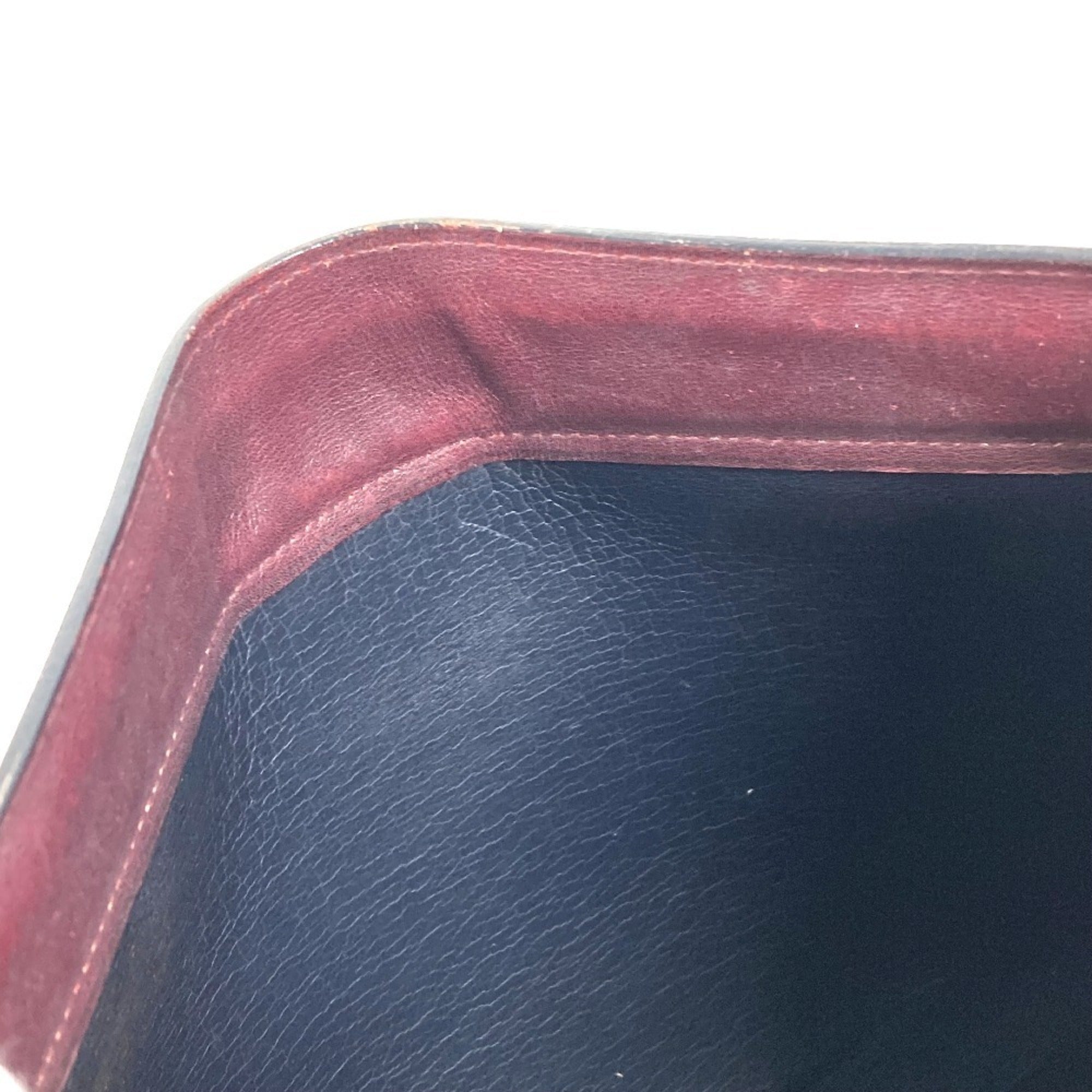 Chanel Wine Leather Clutch Bag Handbag Pouch (Pre-Owned)