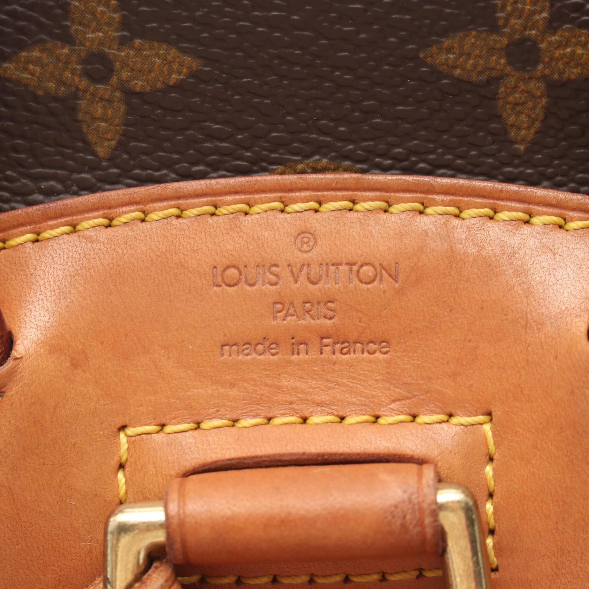 Louis Vuitton Brown Coated Canvas Leather Backpack Handbag (Pre-Owned)