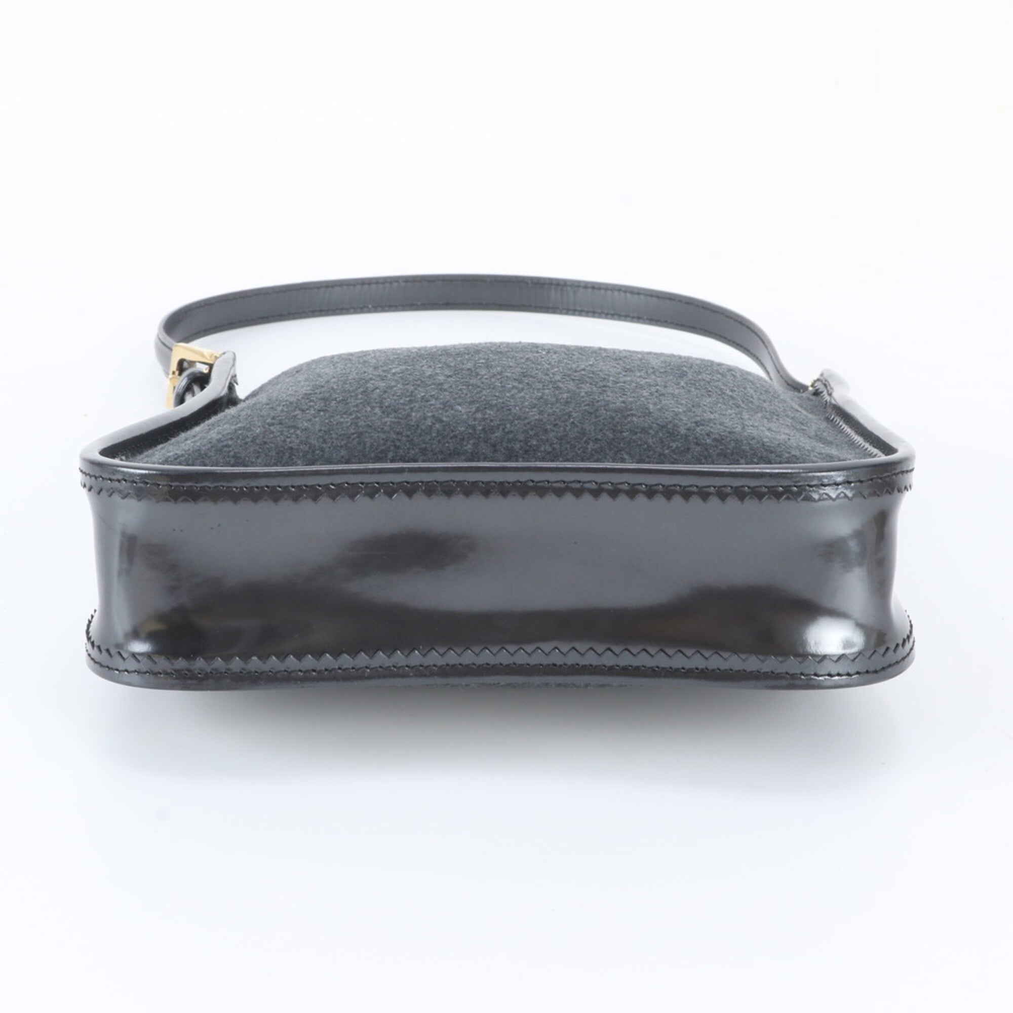 Loewe Black Gray Leather Handbag Shoulder Bag (Pre-Owned)