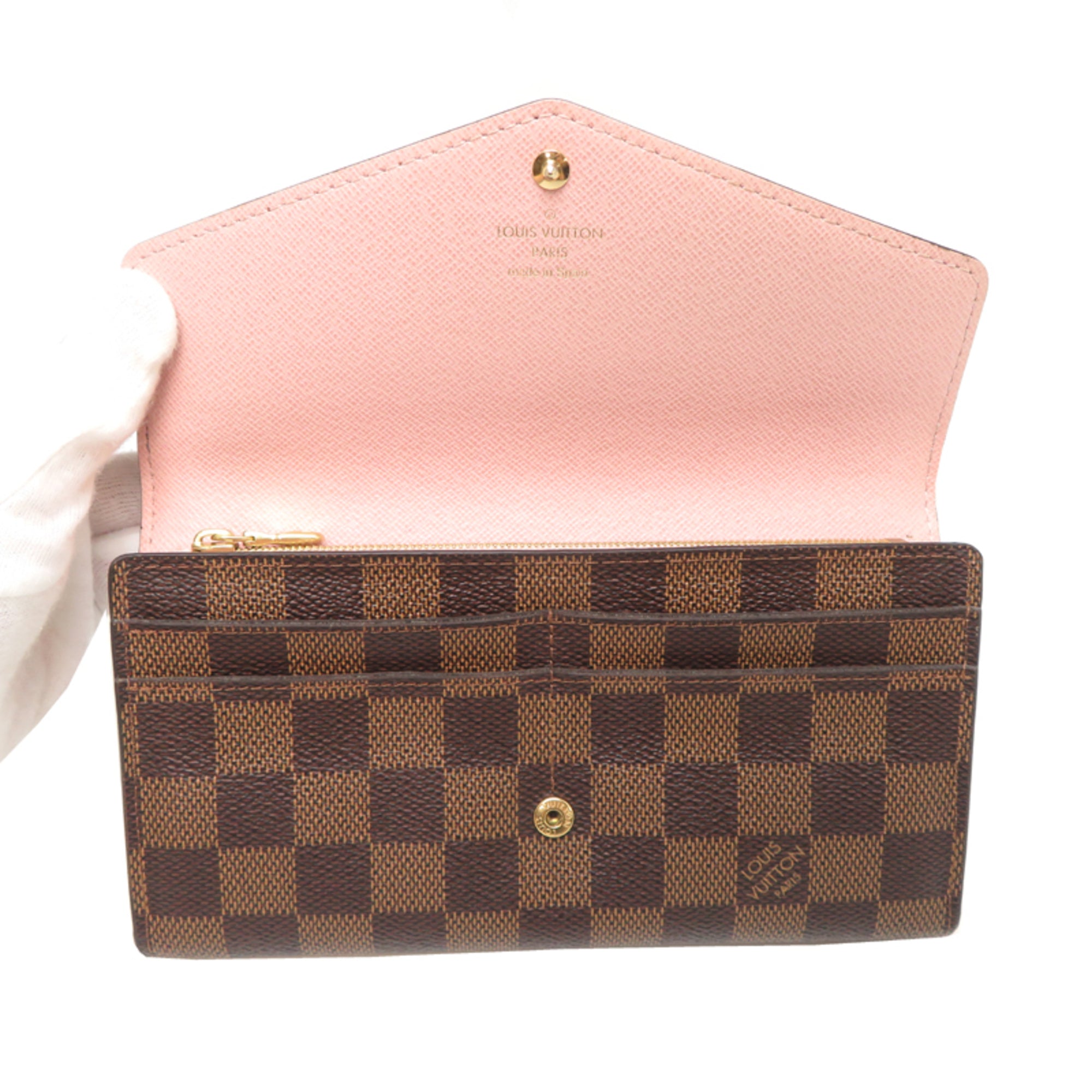 Louis Vuitton Rose Ballerine Damier Canvas Long Wallet (Bi-Fold) (Pre-Owned)