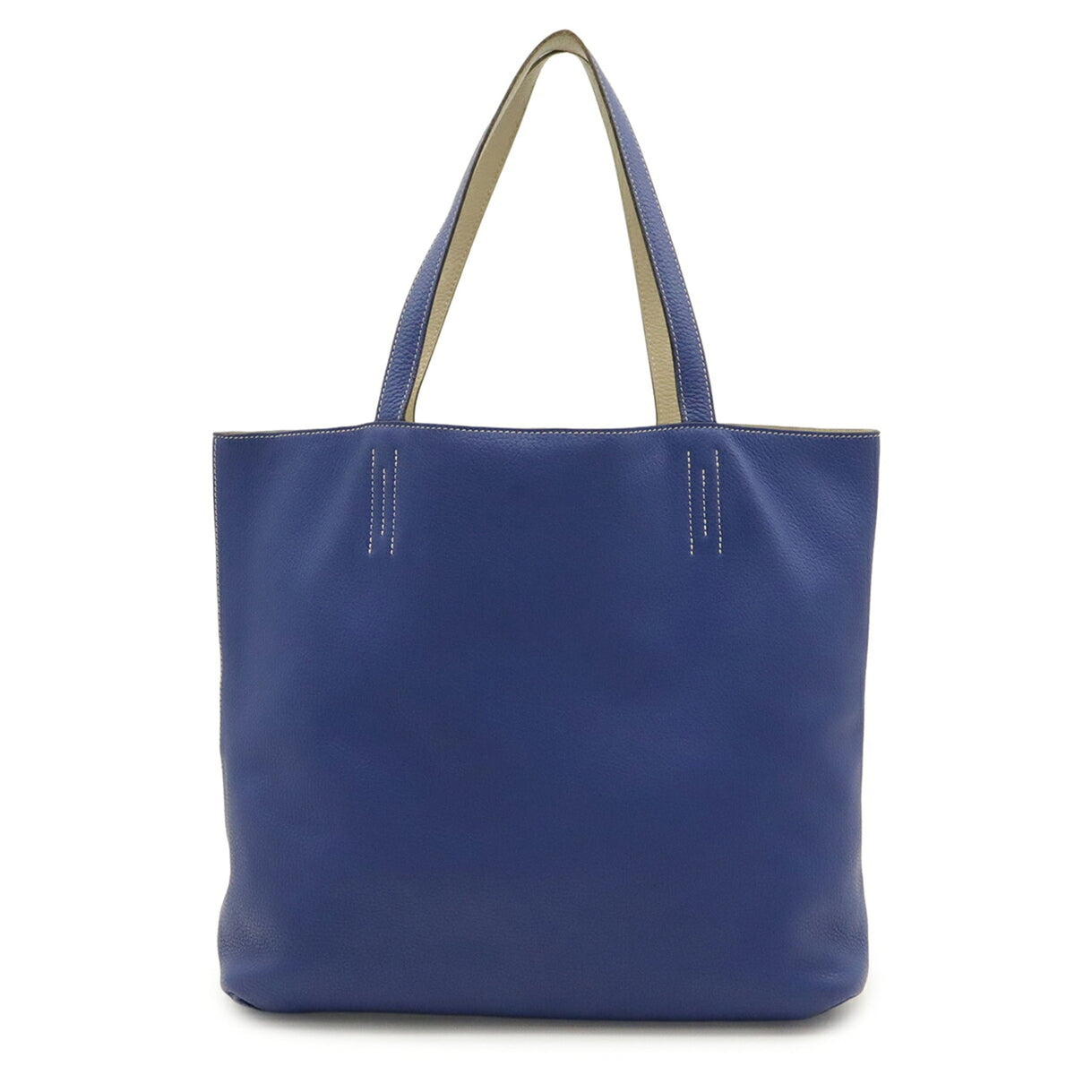 Hermes Blue Electric Taurillon Clemence Leather Tote Bag (Pre-Owned)