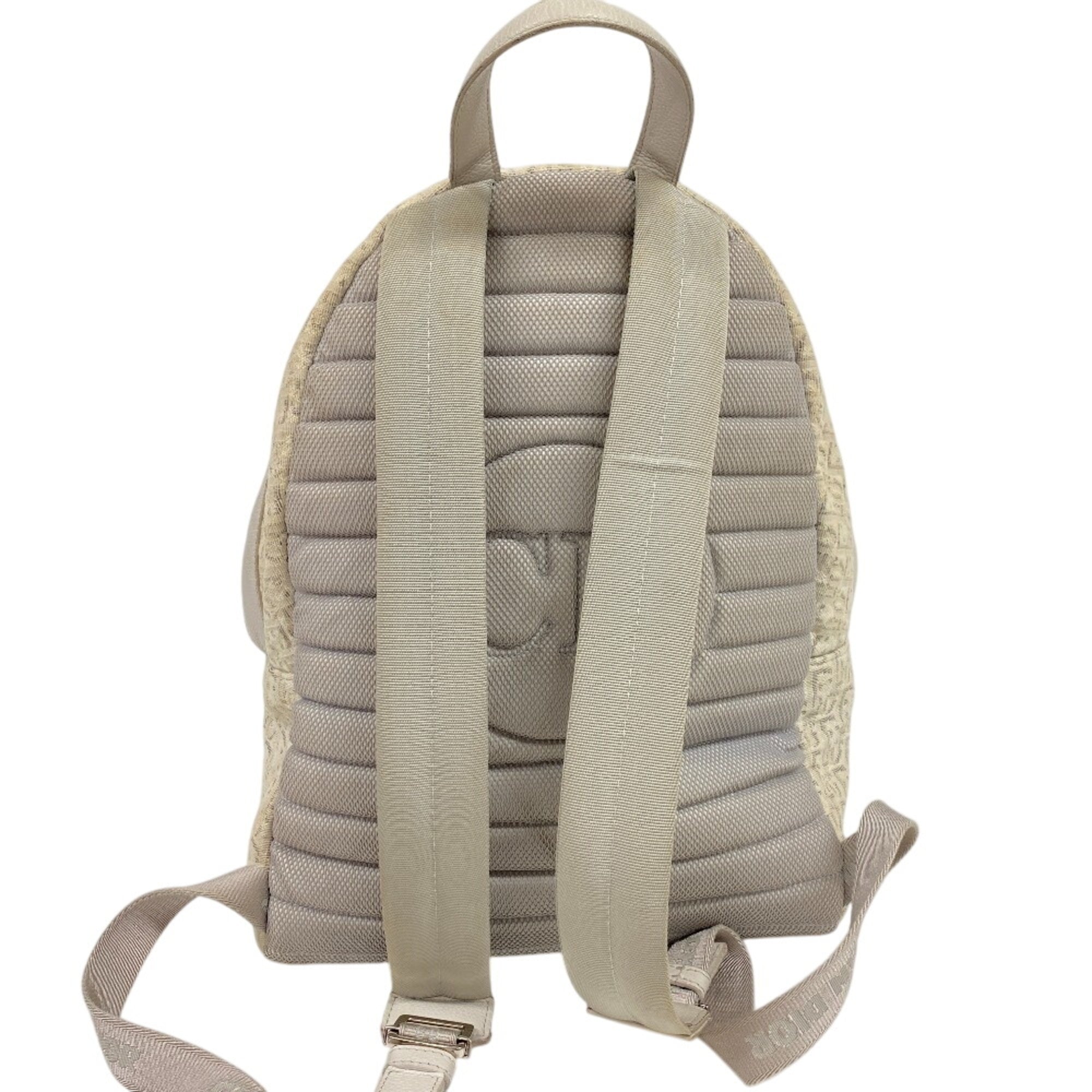 Christian Dior Trotter White Canvas Backpack (Pre-Owned)
