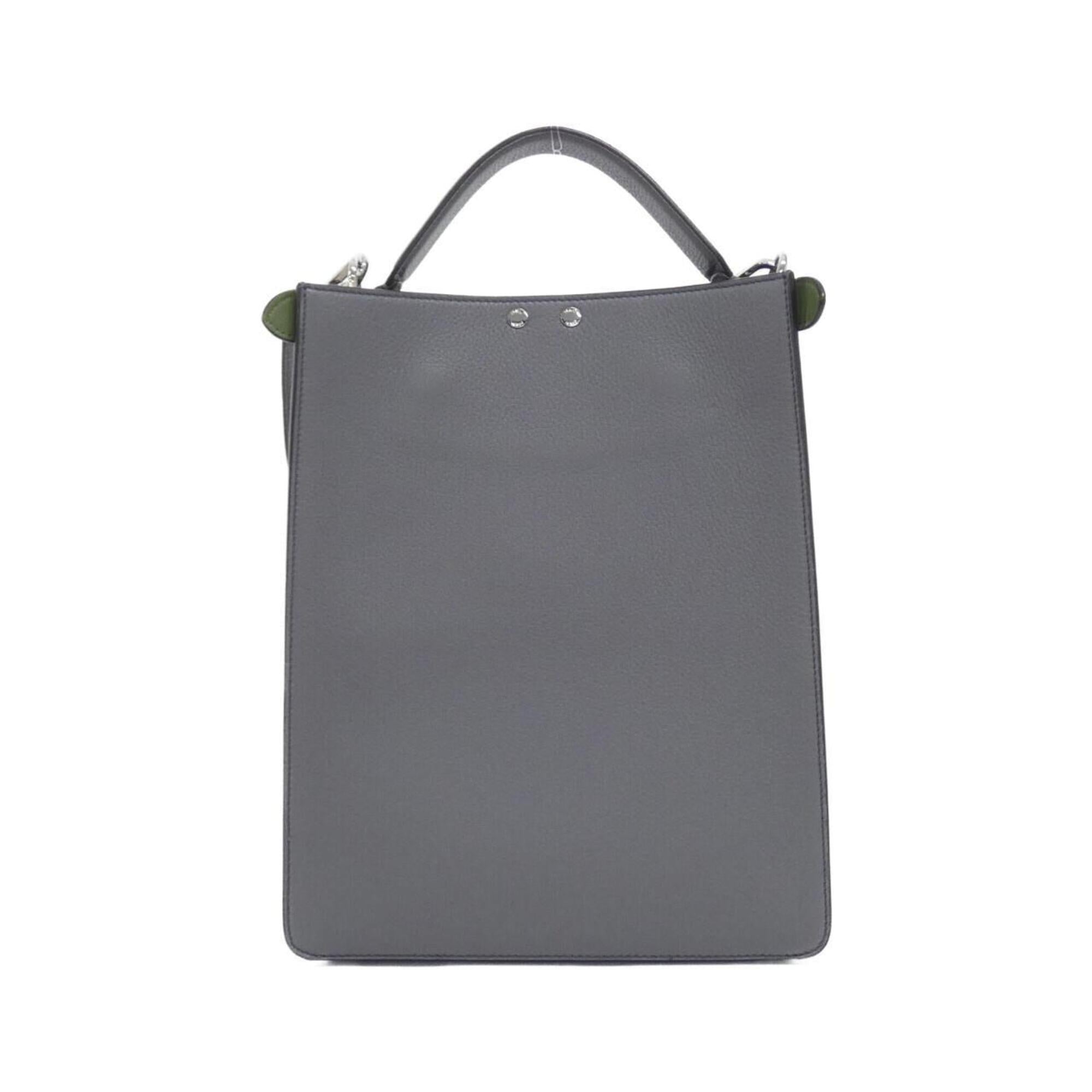 Fendi Gray Leather Handbag (Pre-Owned)