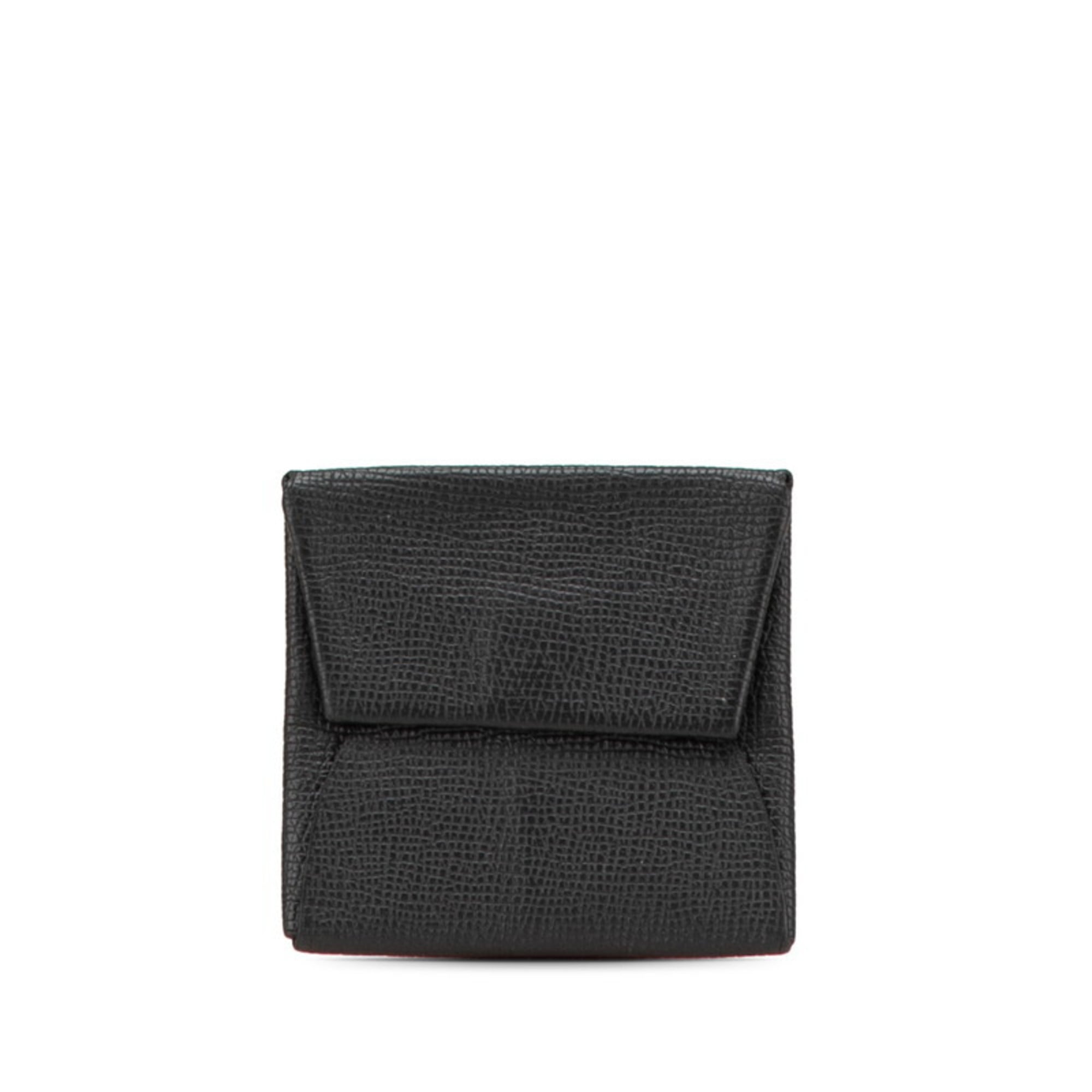 Hermes Bastia Black Epsom Leather Coin Purse/Coin Case (Pre-Owned)