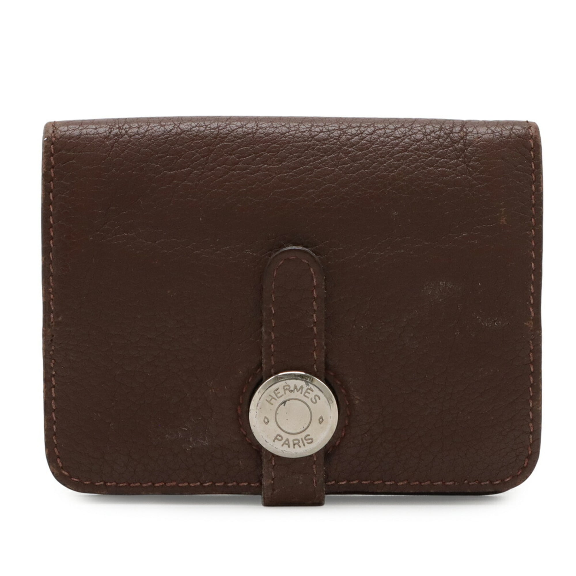 Hermes Dogon Brown Togo Leather Coin Purse/Coin Case (Pre-Owned)