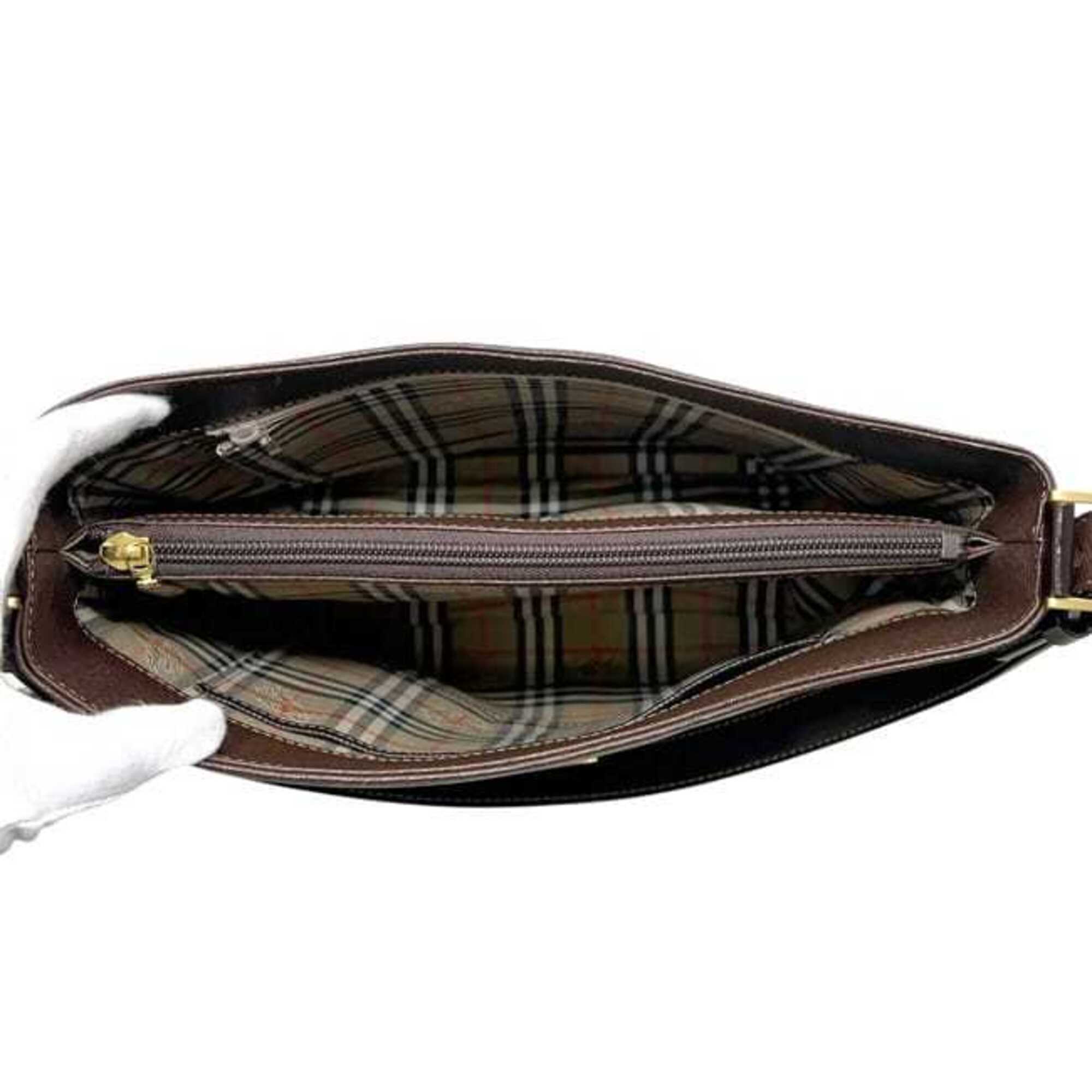 Burberry Brown Leather Shoulder Bag (Pre-Owned)