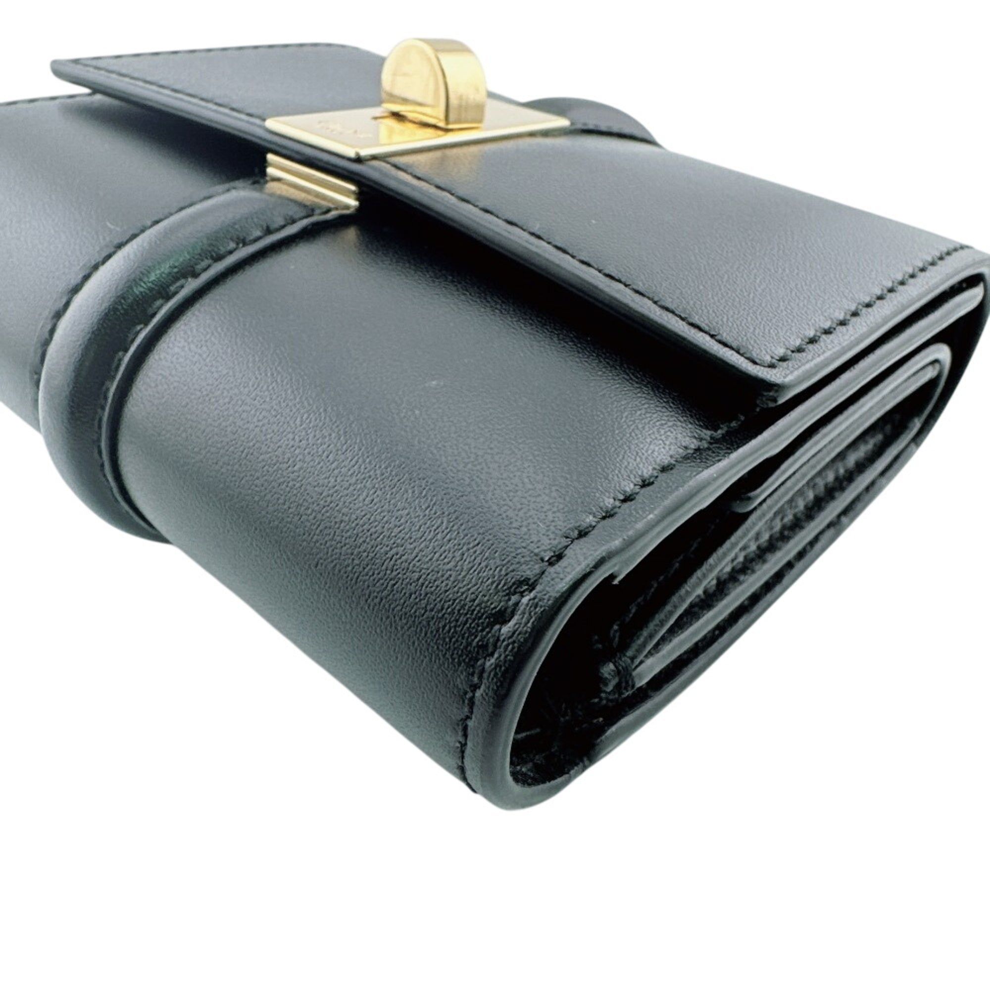 Celine Black Leather Wallet (Tri-Fold) (Pre-Owned)