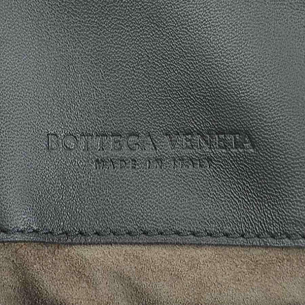 Bottega Veneta Charcoal Gray Leather Shoulder Bag (Pre-Owned)