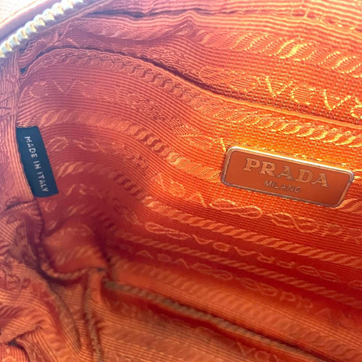 Prada Orange Saffiano Triangle Shoulder Bag (Pre-Owned)