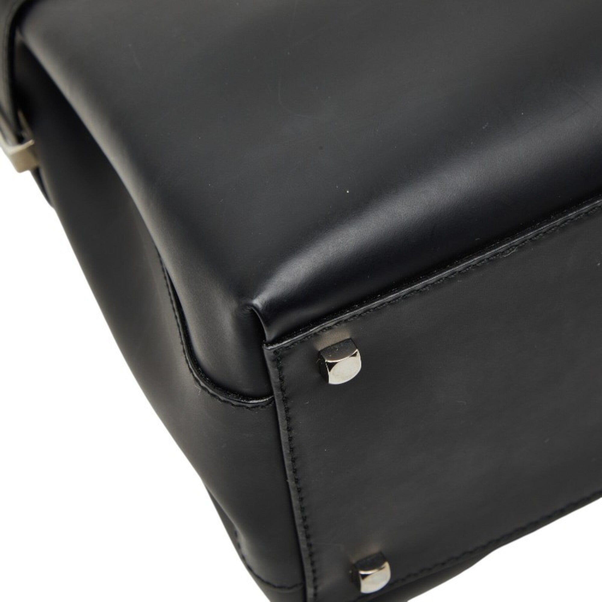 Salvatore Ferragamo Black Leather Handbag (Pre-Owned)