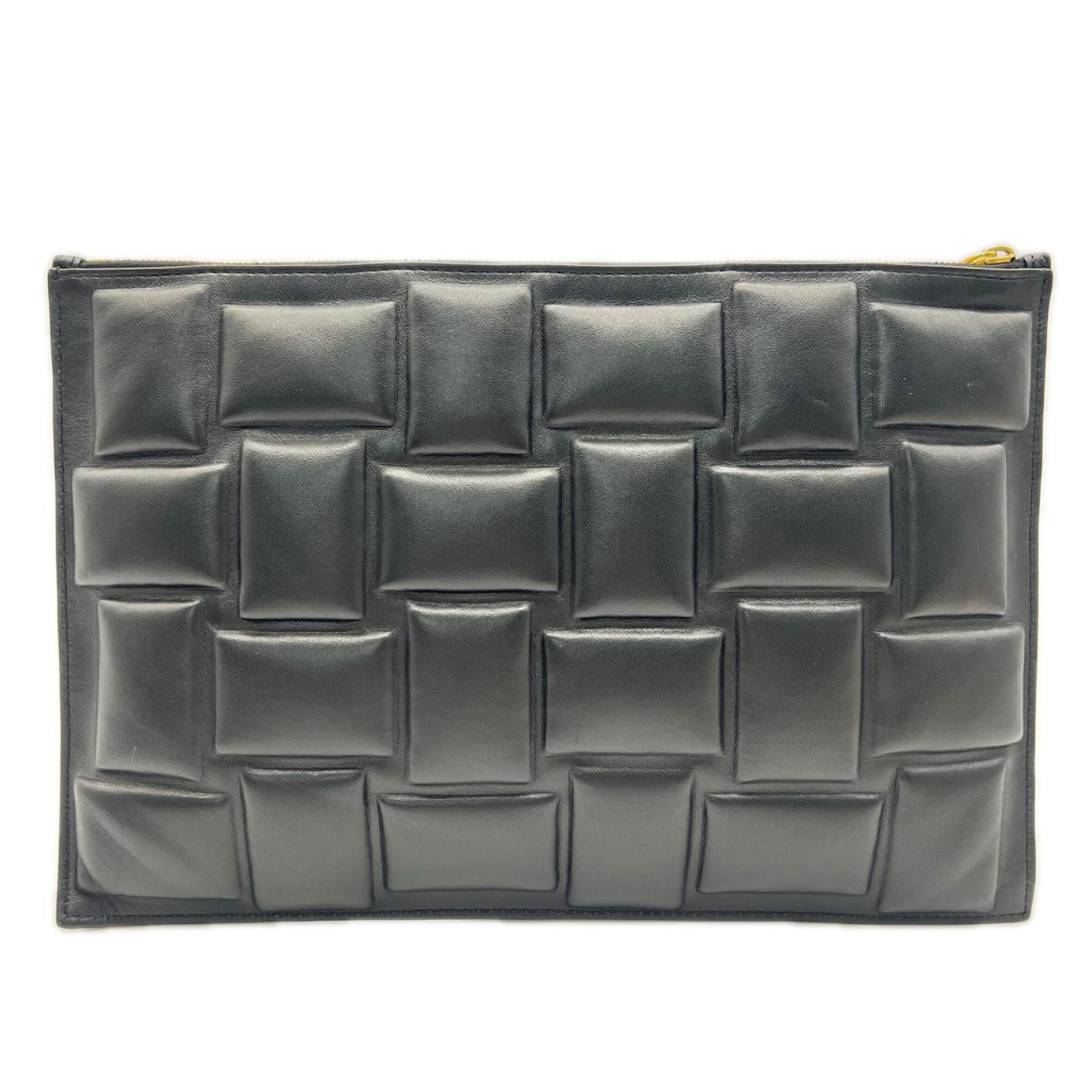 Bottega Veneta Black Leather Clutch Bag (Pre-Owned)