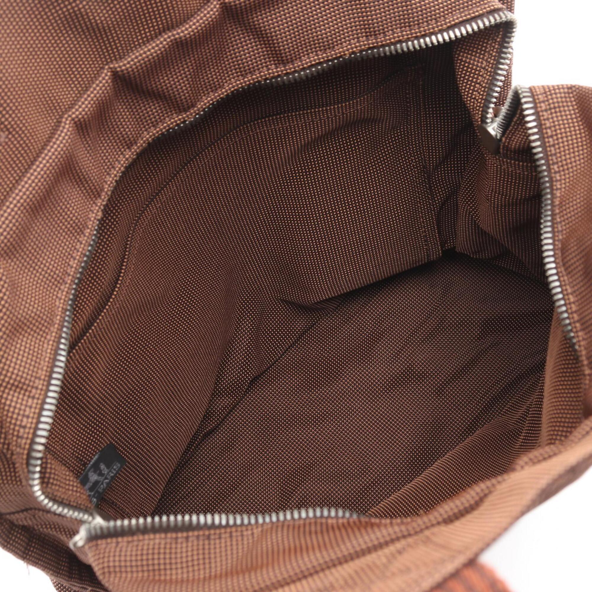 Hermes Brown Nylon Canvas Backpack (Pre-Owned)
