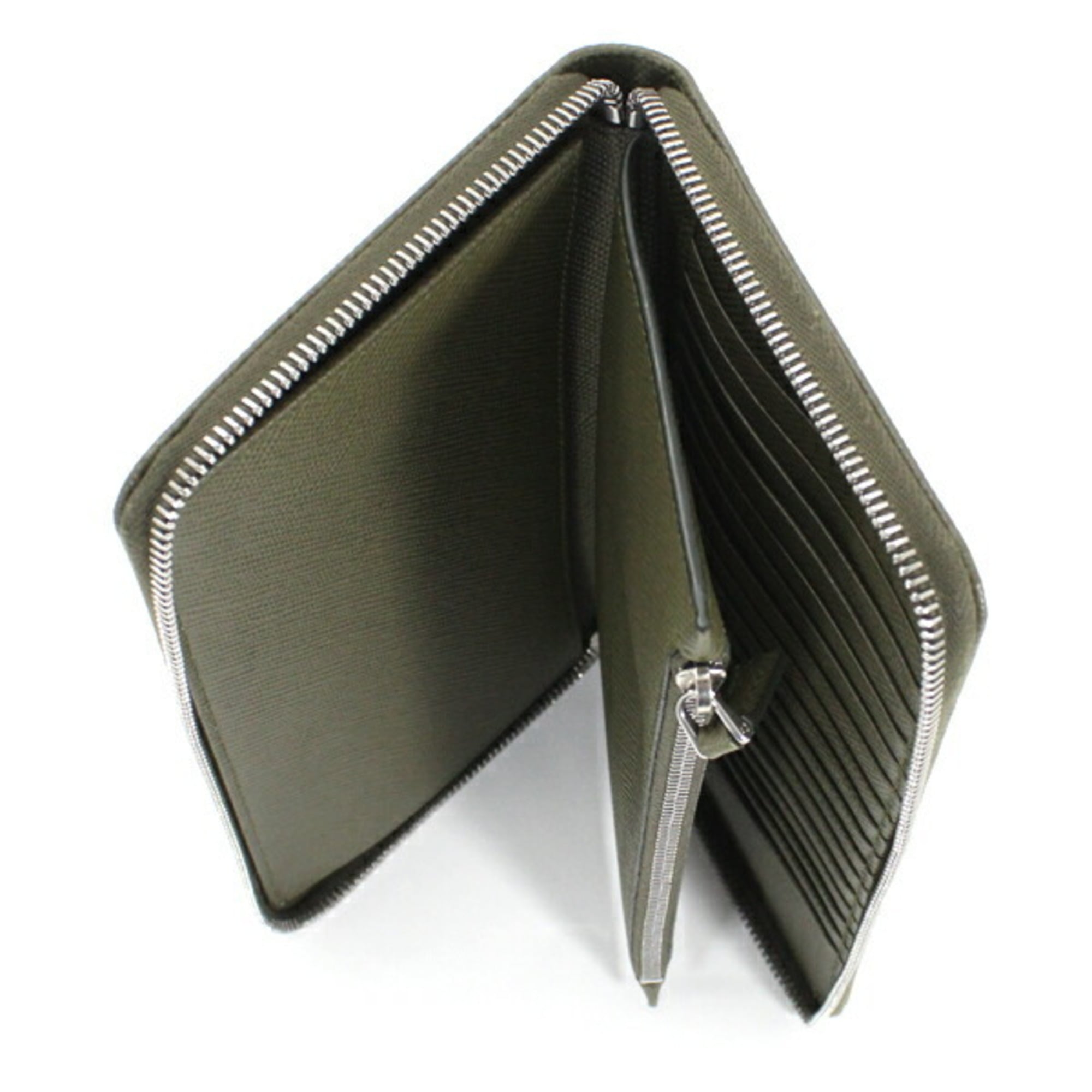 Prada Khaki Saffiano Long Wallet (Bi-Fold) (Pre-Owned)