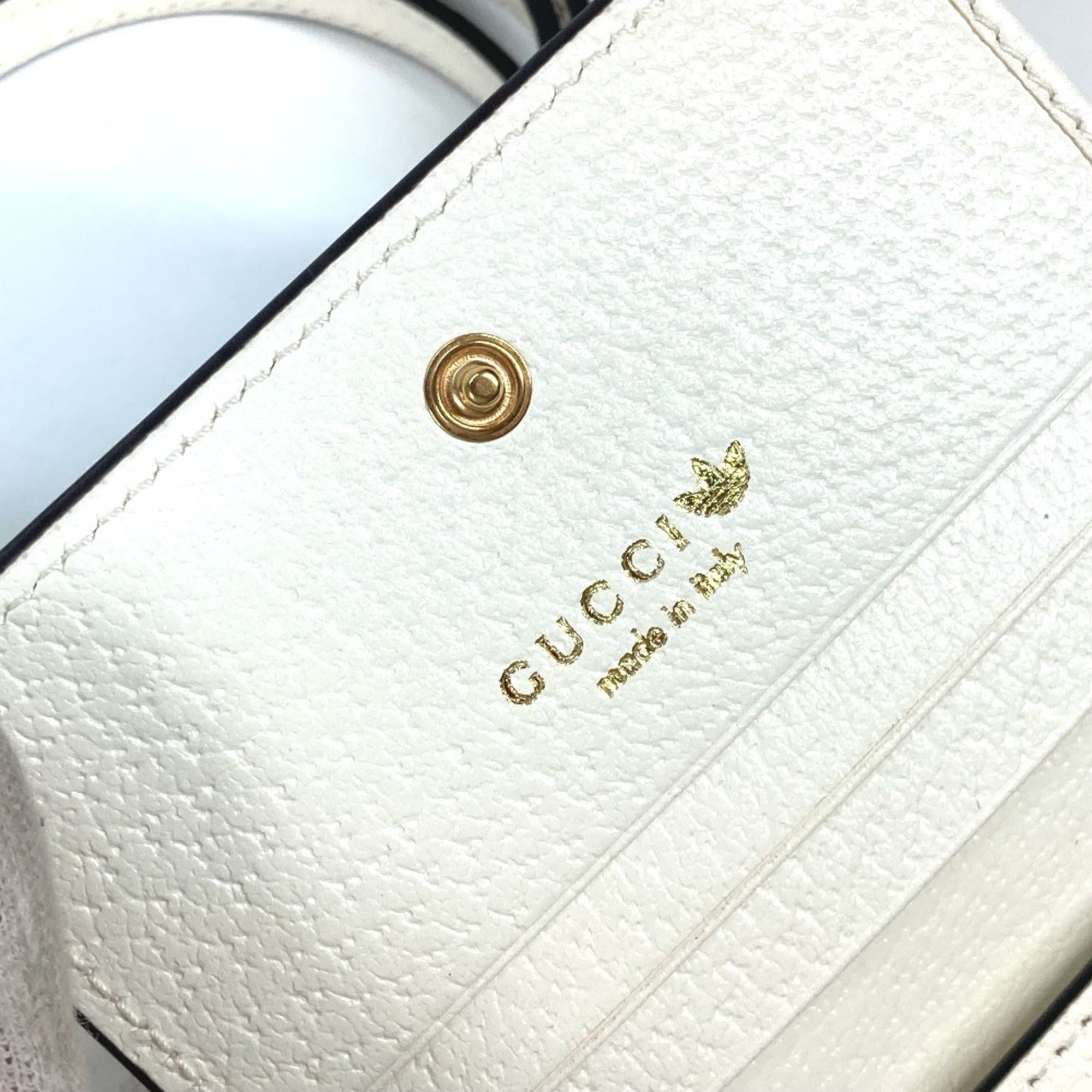 Gucci Black White Leather Wallet (Bi-Fold) (Pre-Owned)